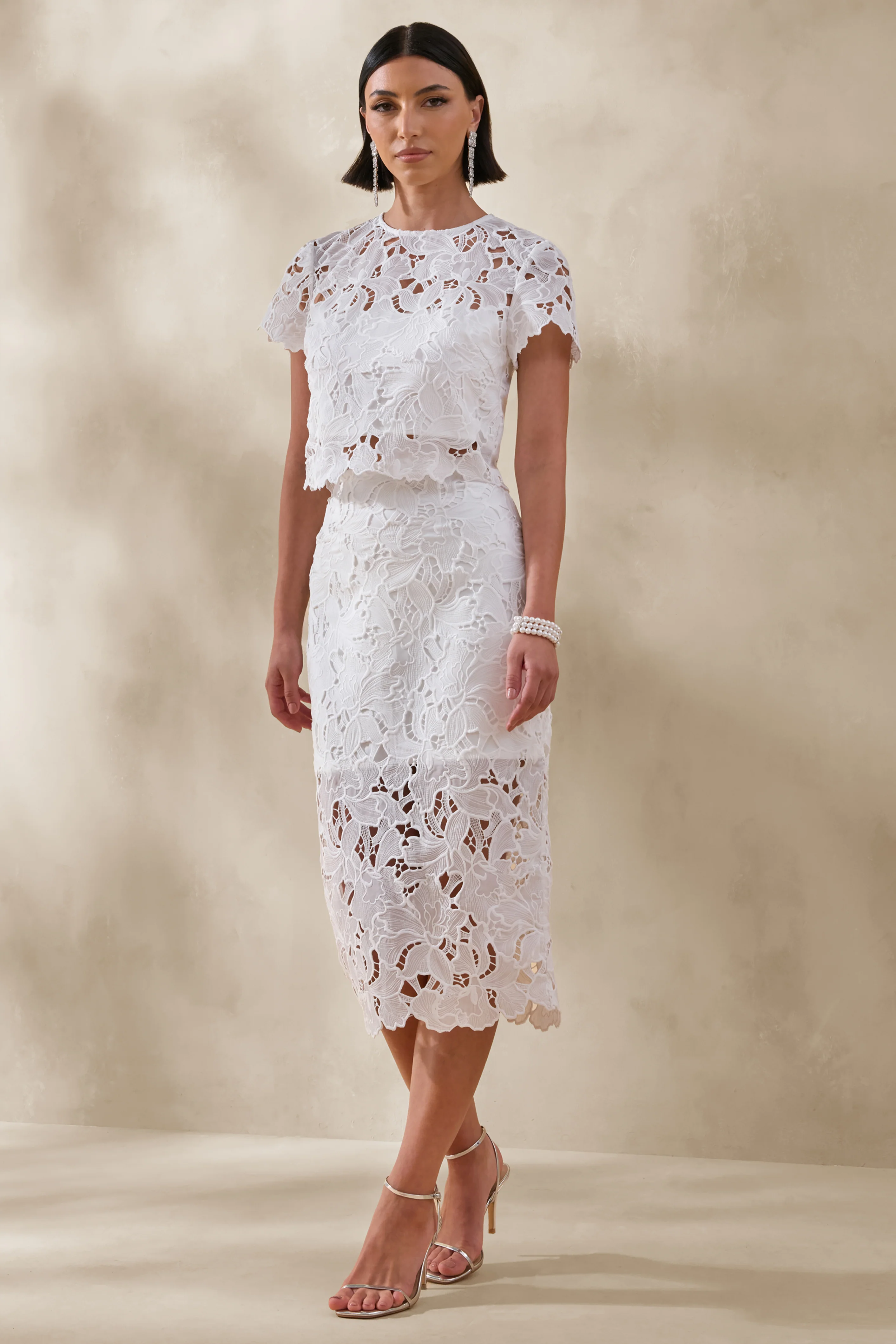 Aisling | White Lace Midi-Skirt - Image 5