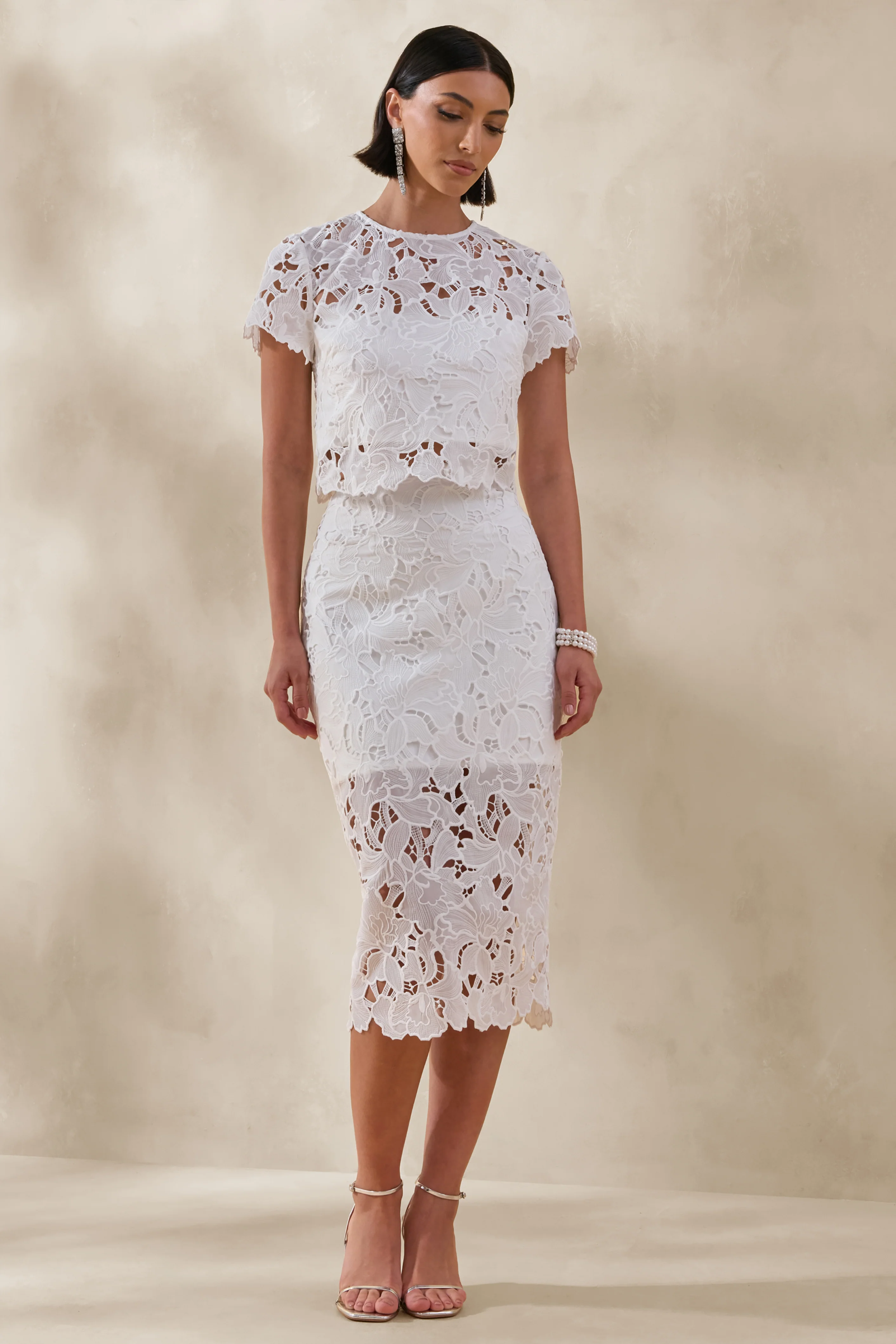Aisling | White Lace Midi-Skirt - Image 6