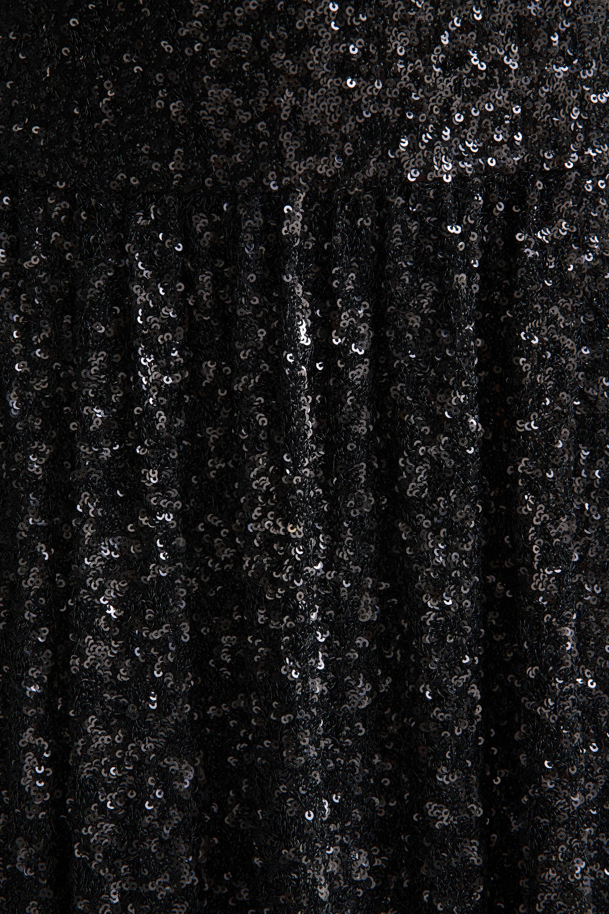Allora | Black Sequin Square-Neck Maxi Dress With Pleated Skirt - Image 6