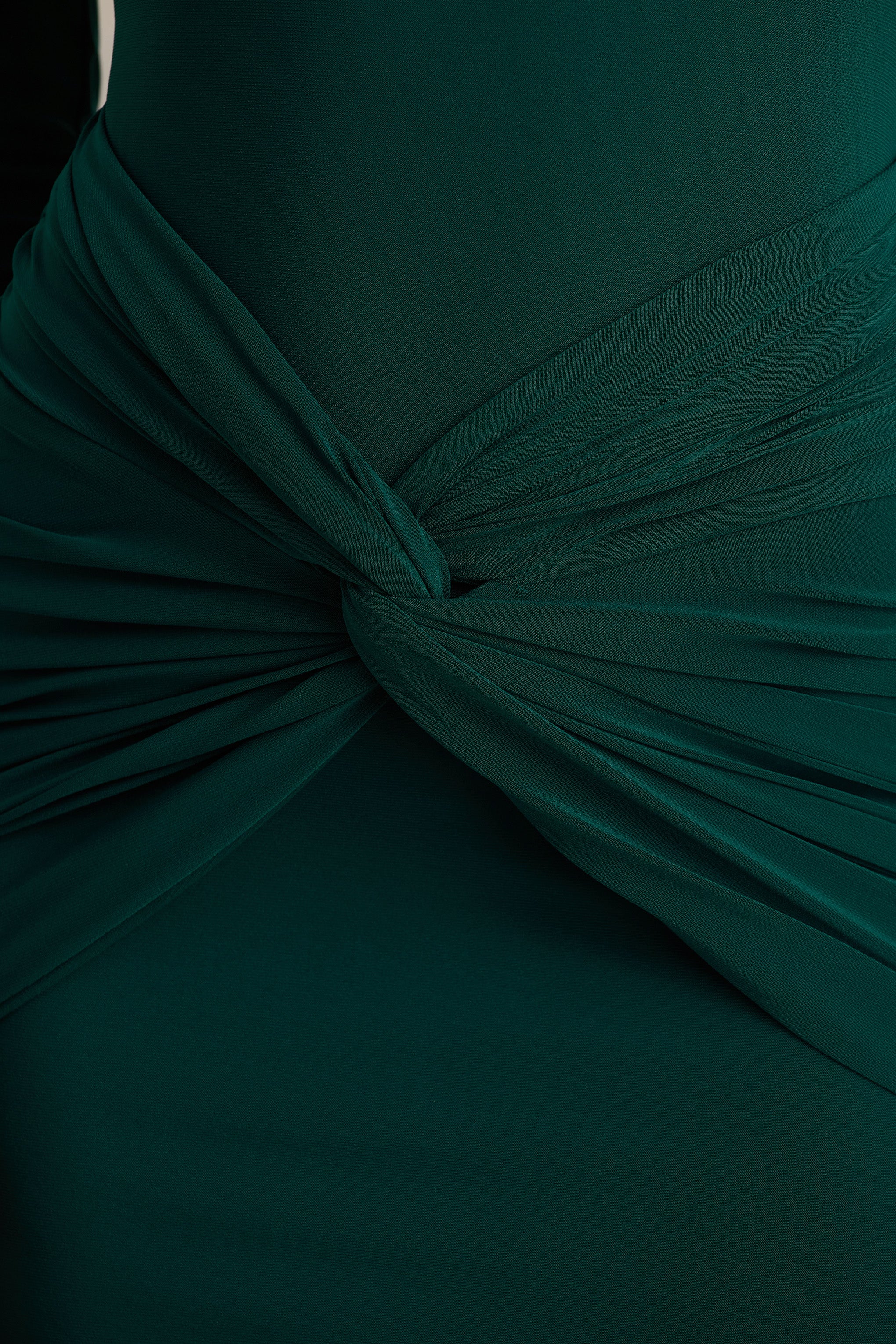 Alula | Bottle Green High-Neck Maxi Dress With Twist Detail - Image 6