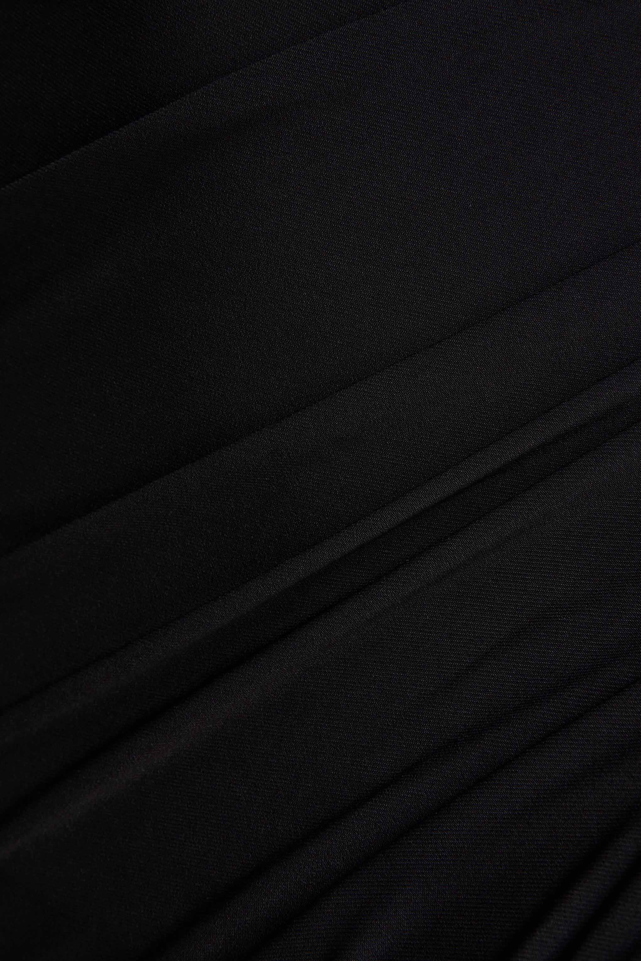 Amoura | Black Square-Neck Draped Wrap Maxi Dress - Image 6