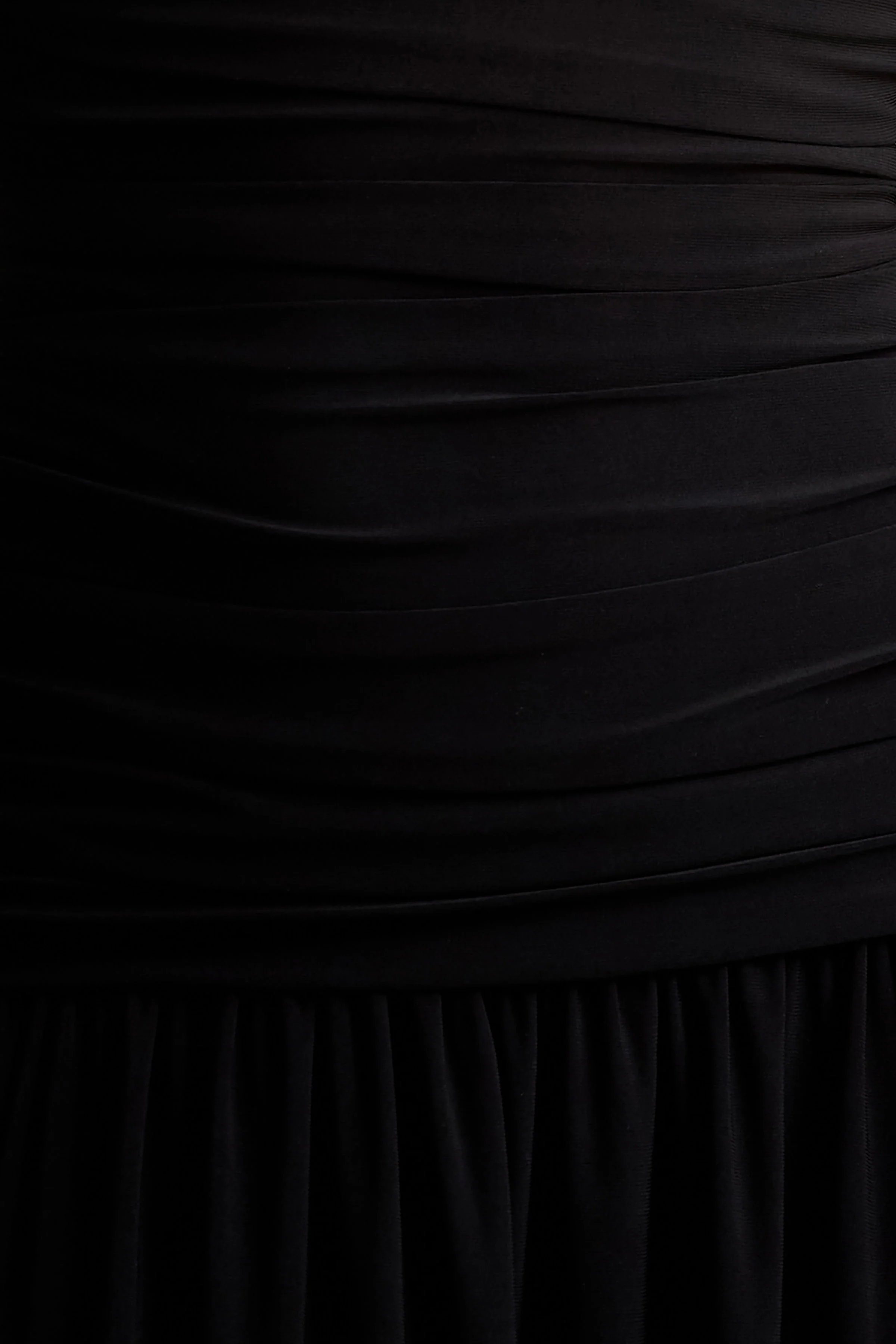 Aniyah | Black High-Neck Maxi Dress With Ruched Detailing - Image 6