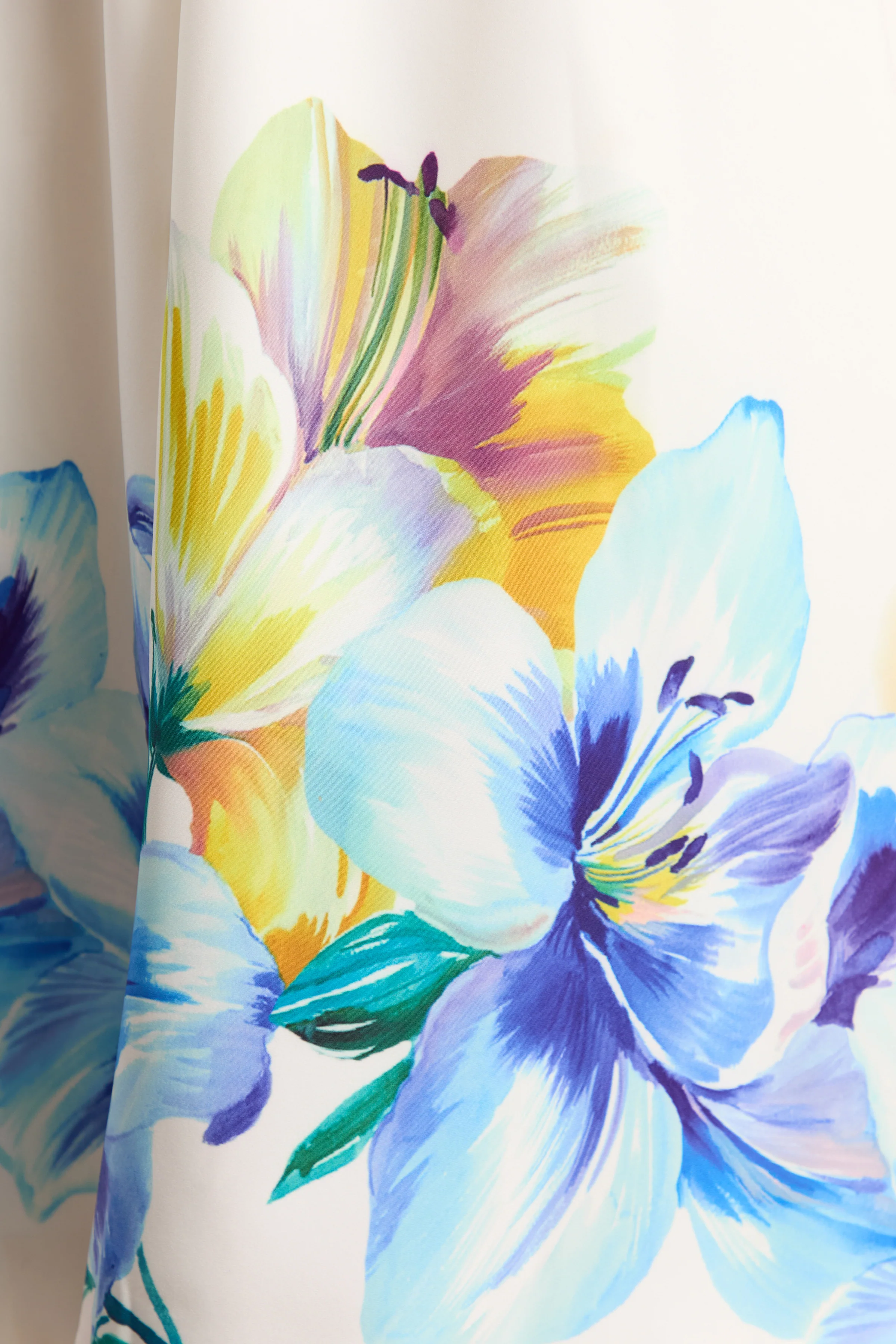 Annalise | Blue And Yellow Floral Border Print Bandeau Skater Midi Dress - Image 6