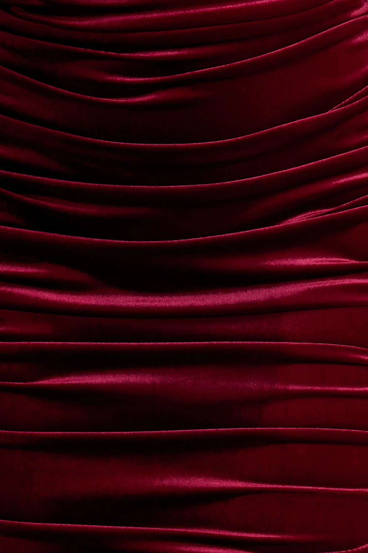 Apolline | Berry Velvet Off The Shoulder Ruched Fishtail Maxi Dress - Image 7