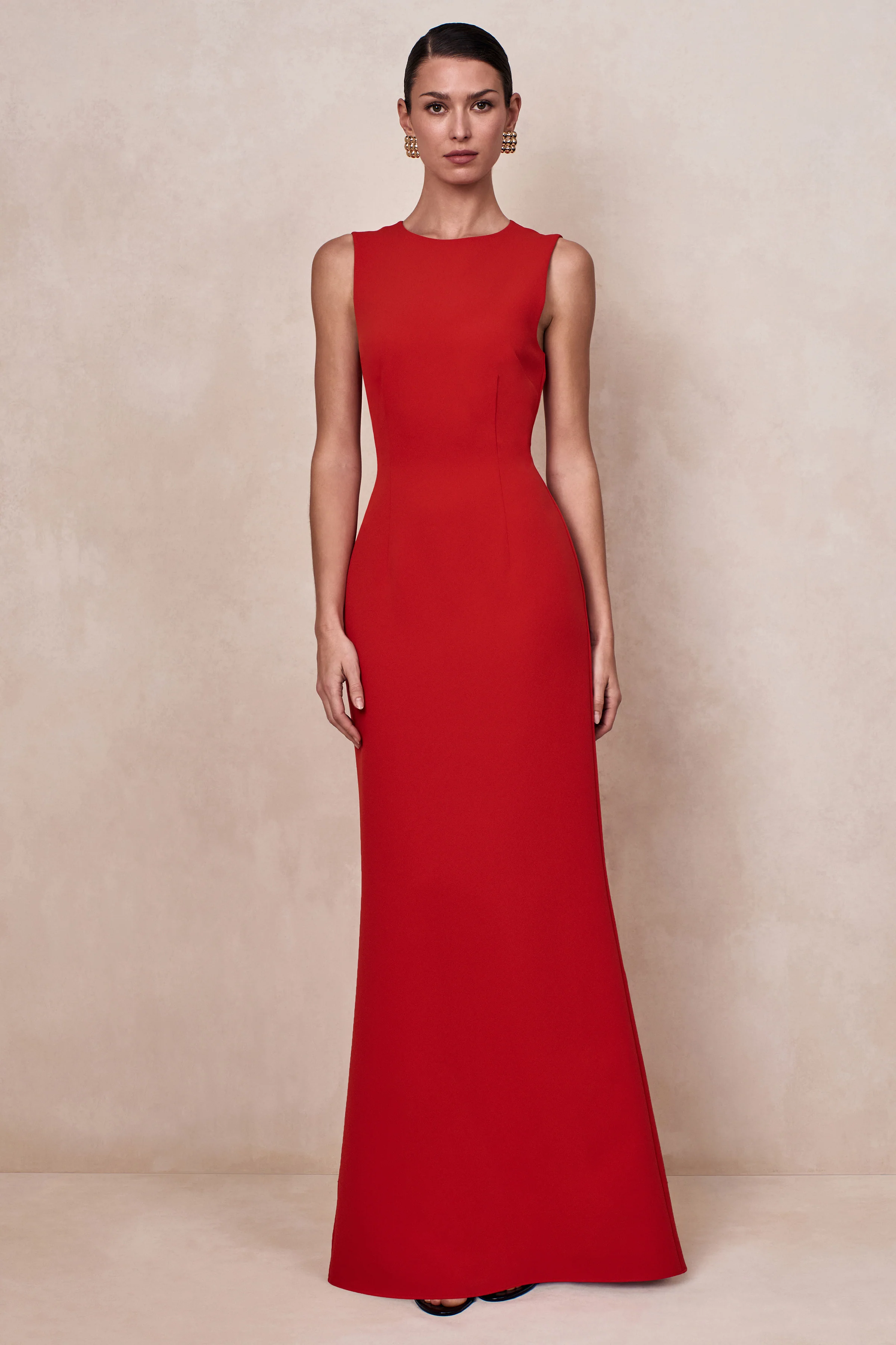 Astrelle | Red High-Neck Maxi Dress - Image 4