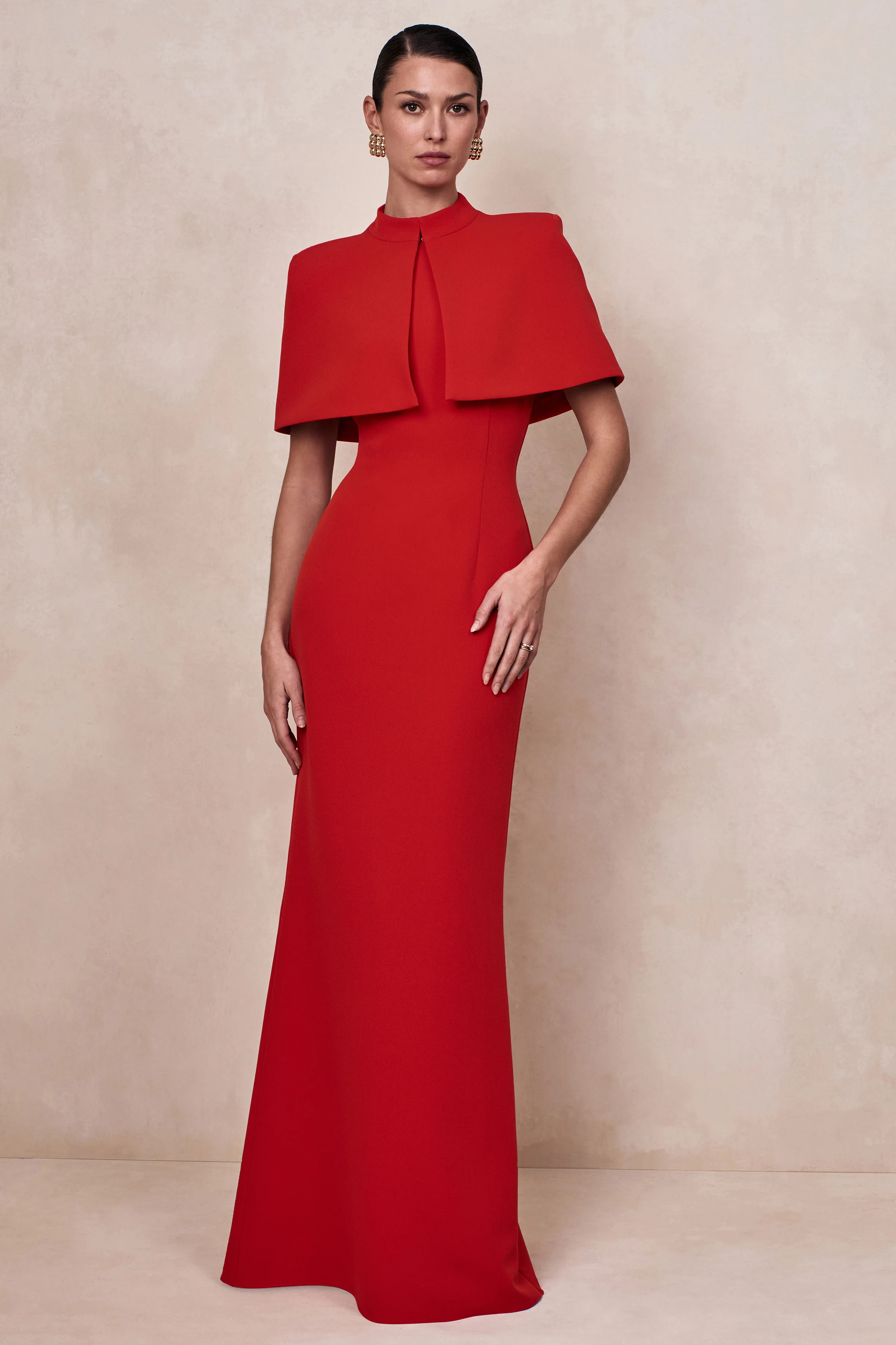 Astrelle | Red High-Neck Maxi Dress - Image 6