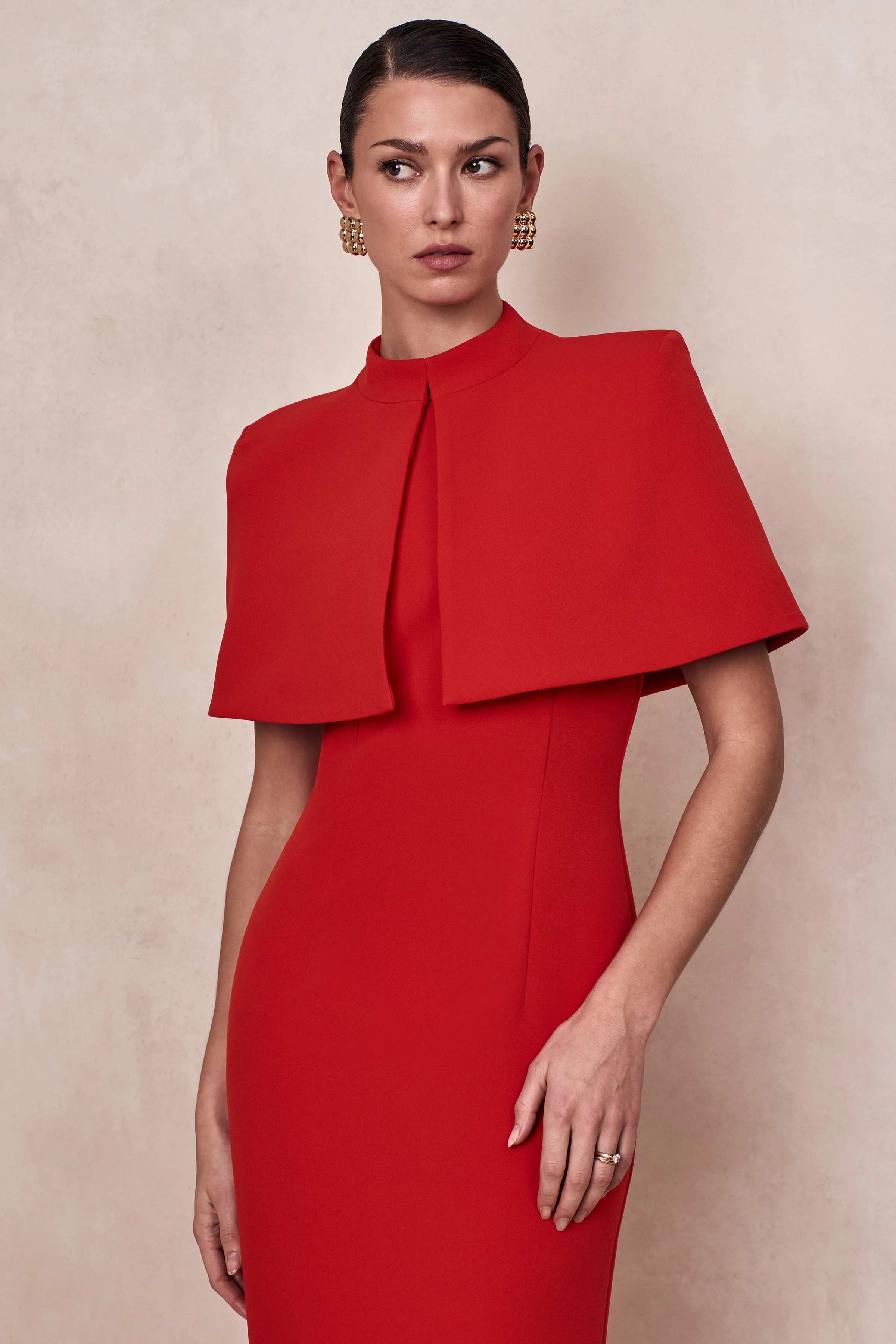 Astrelle | Red High-Neck Maxi Dress - Image 7
