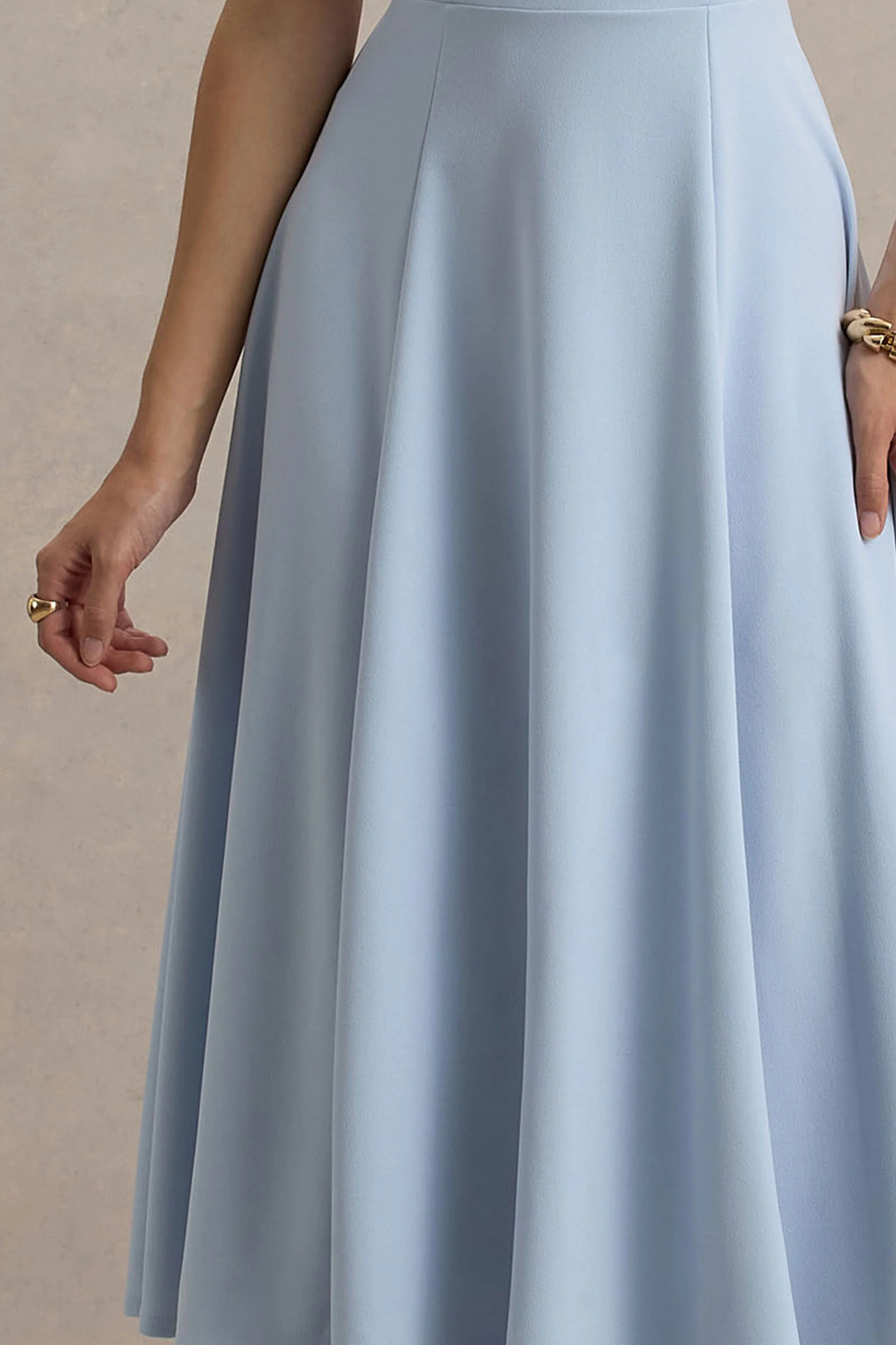 Auburn | Powder Blue Halter-Neck Midi Dress - Image 6