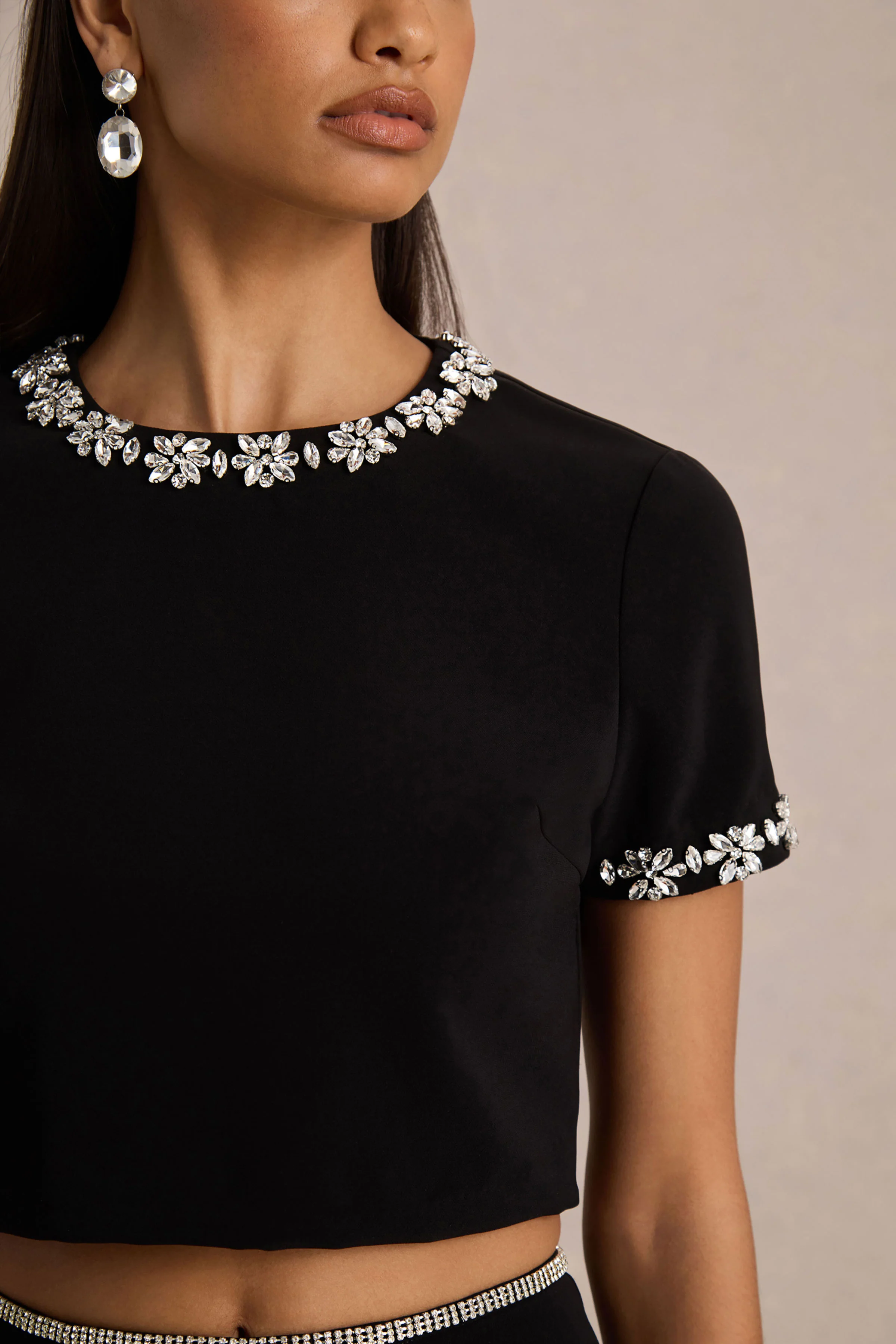 Aven | Black Hand-Embellished Maxi Skirt - Image 6