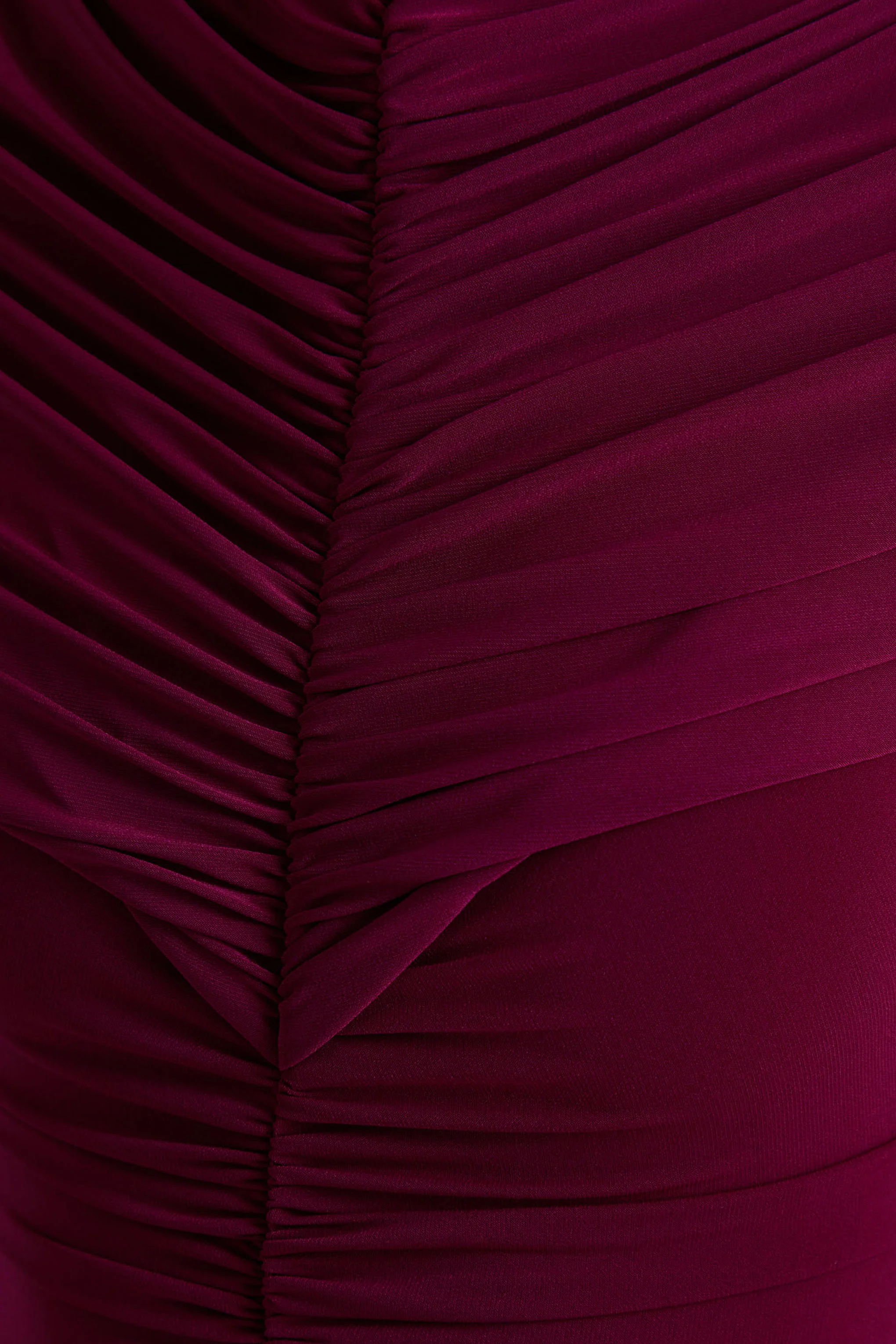 Azaria | Burgundy High-Neck Maxi Dress With Ruched Detailing - Image 6