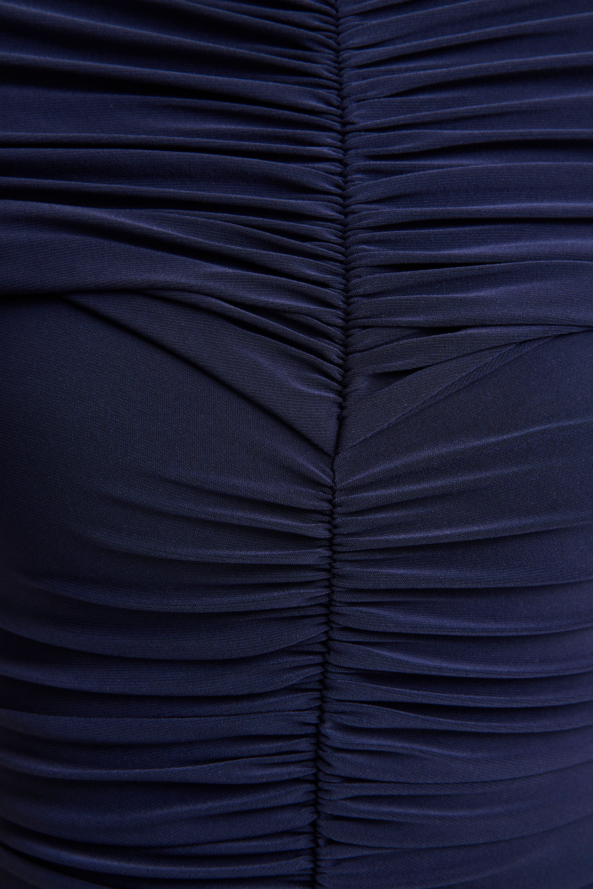 Azaria | Navy High-Neck Maxi Dress With Ruched Detailing - Image 6