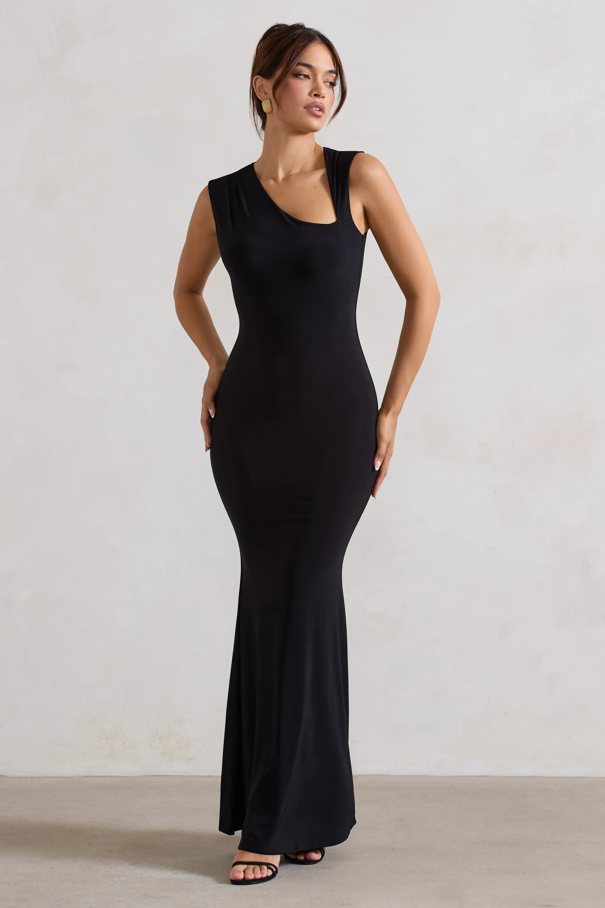 Behind The Scenes | Black Sleeveless Cut-Out Maxi Dress - Image 4