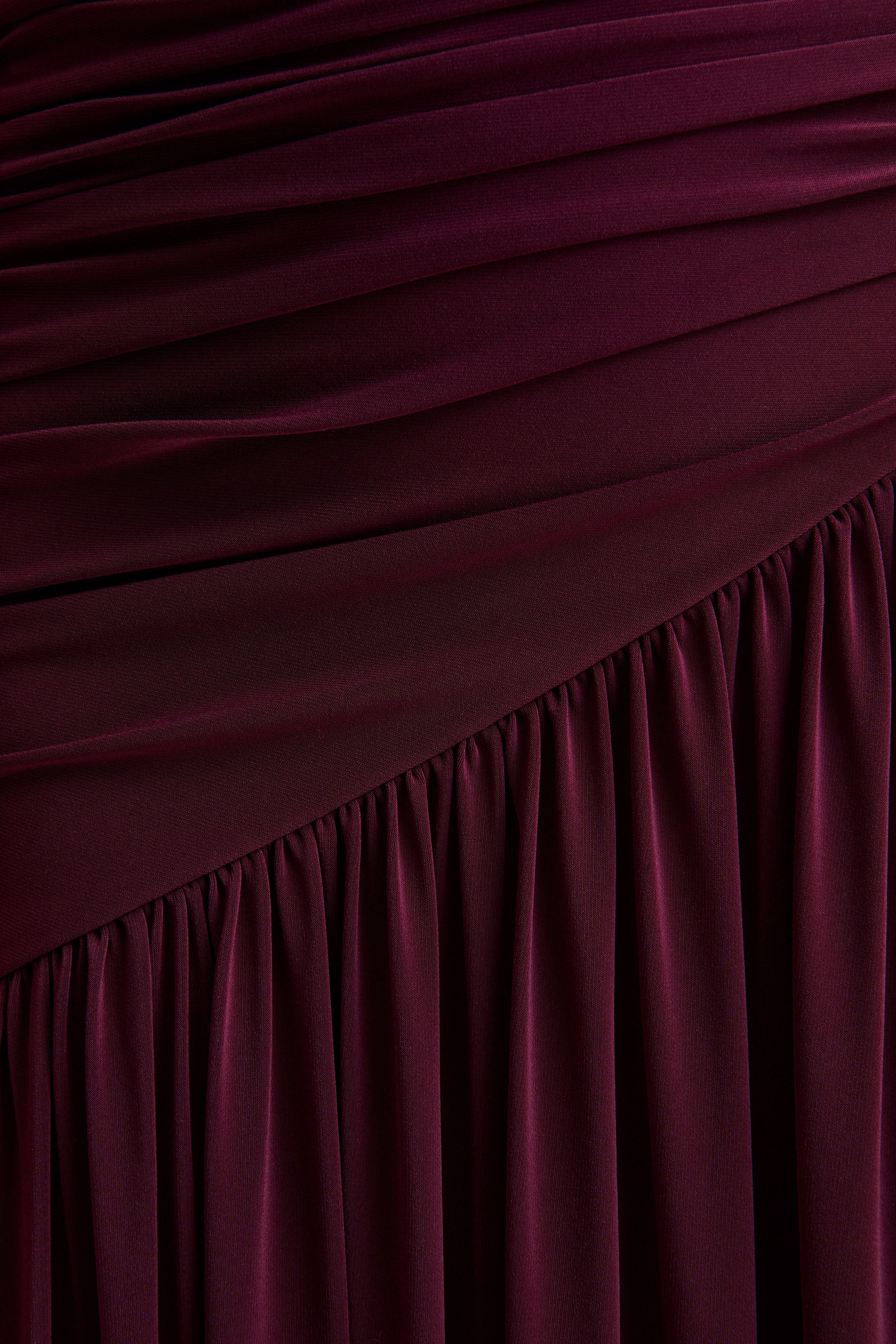 Bexley | Dark Plum Bardot-Neck Maxi Dress With Mesh Sleeves - Image 7
