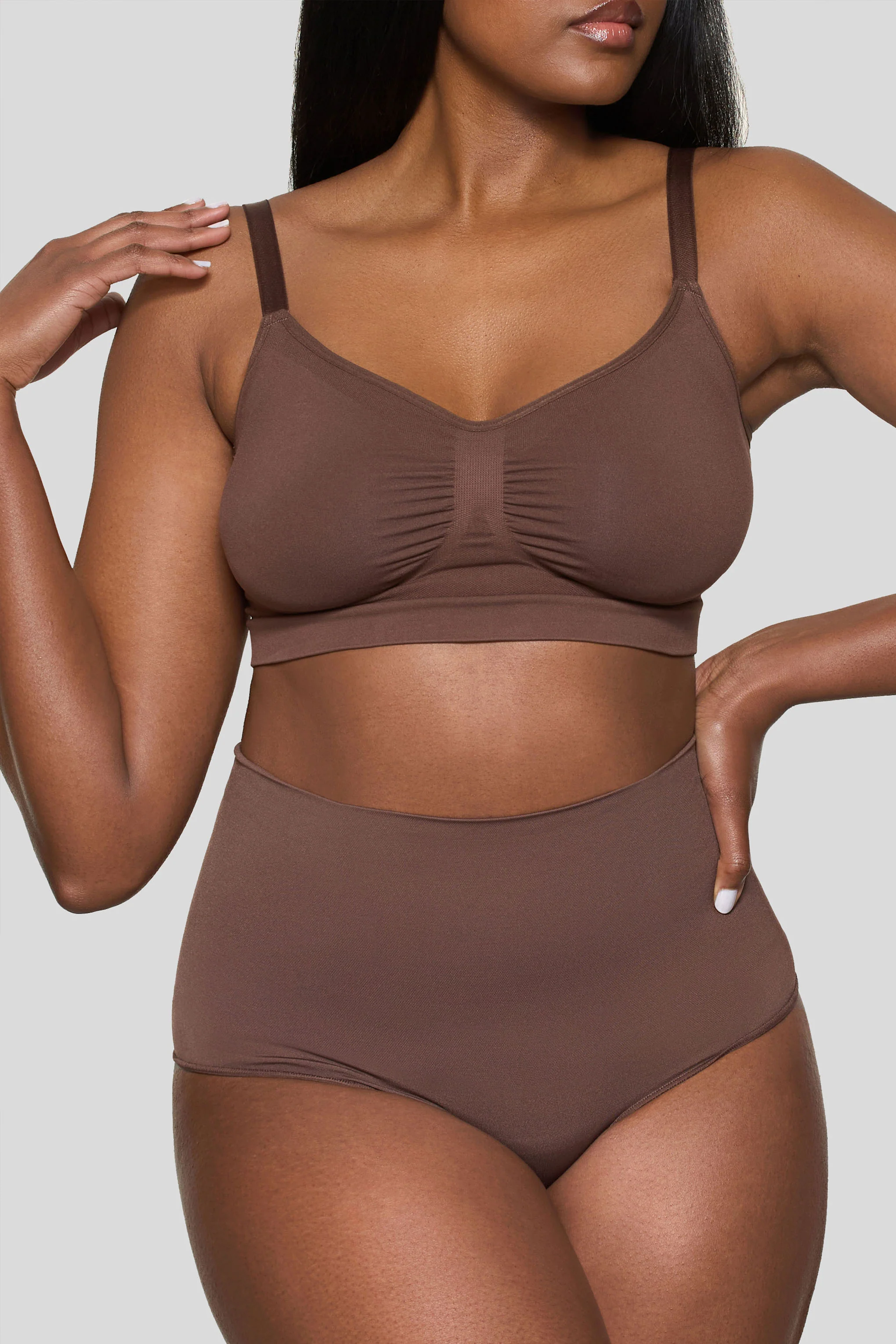 BOOMBA | Cocoa Short-Waisted Thong Shapewear - Image 3