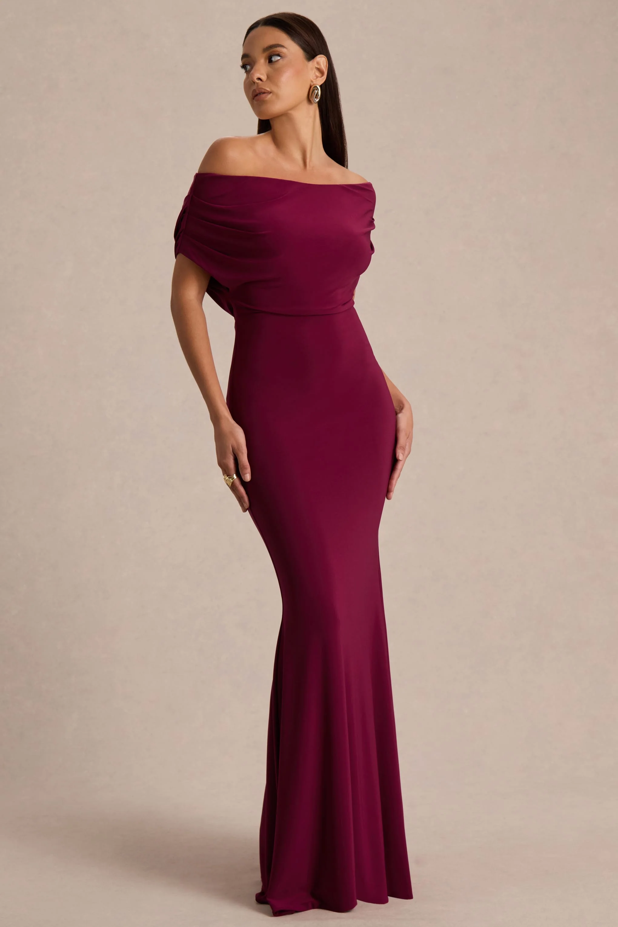 Bowden | Berry Bardot Maxi Dress - Image 4