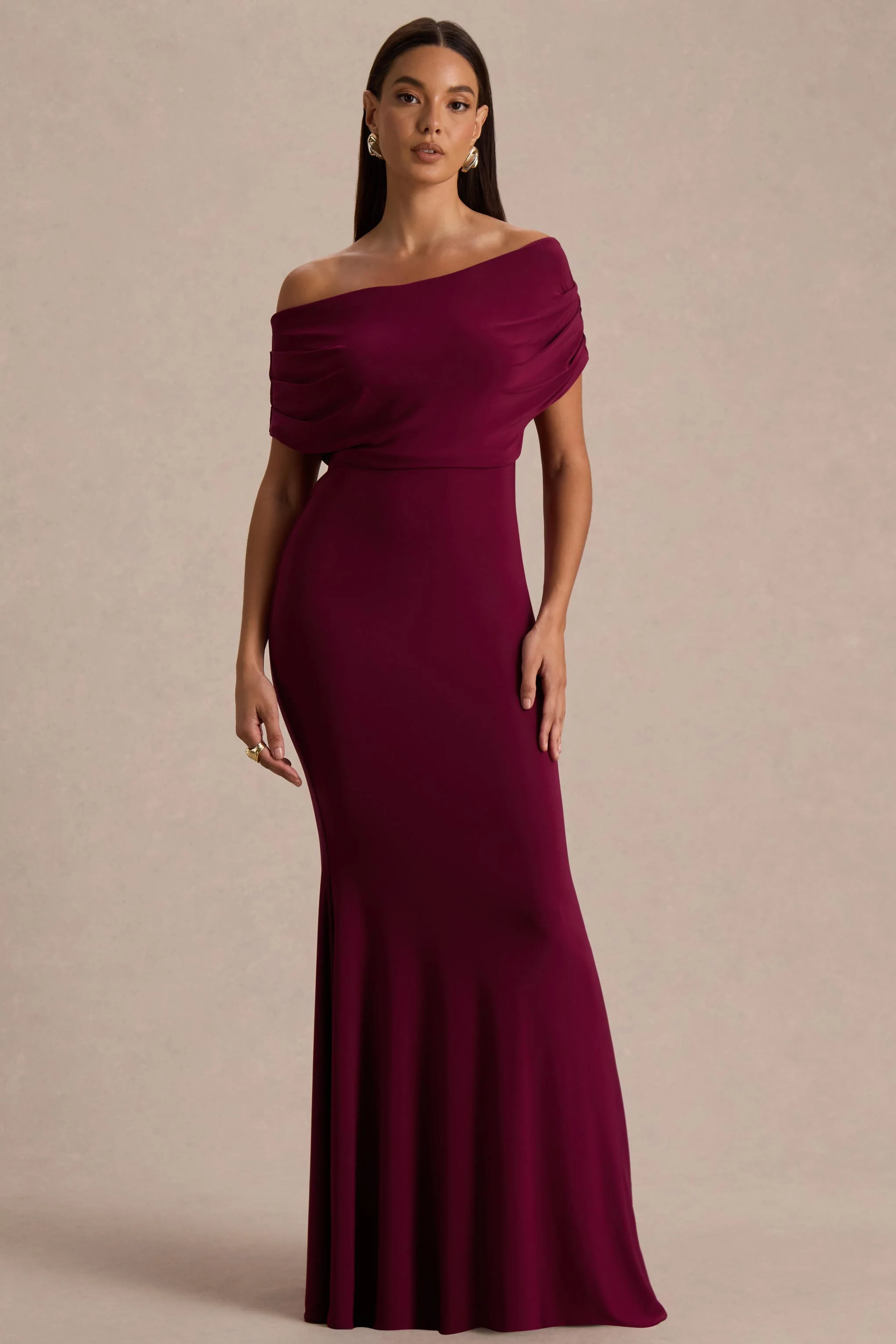 Bowden | Berry Bardot Maxi Dress - Image 5