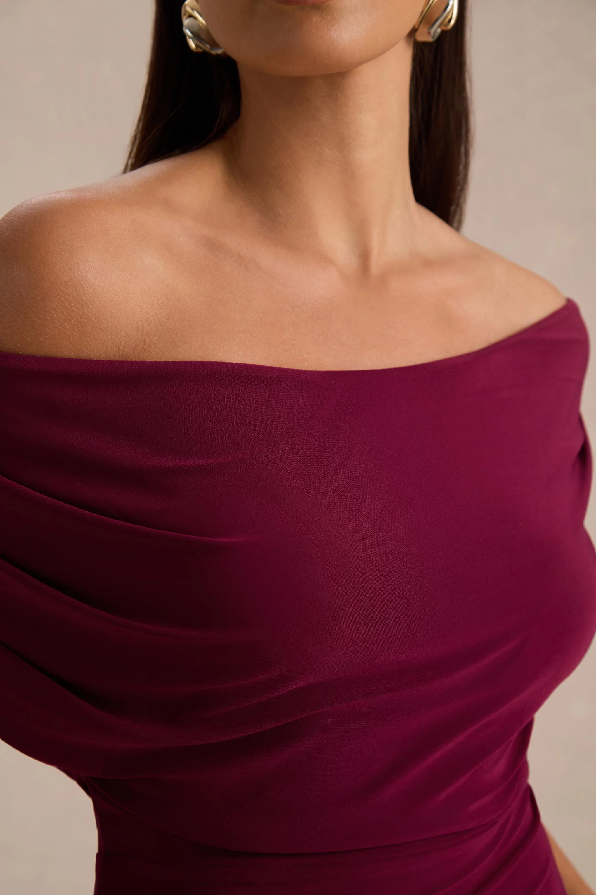 Bowden | Berry Bardot Maxi Dress - Image 6