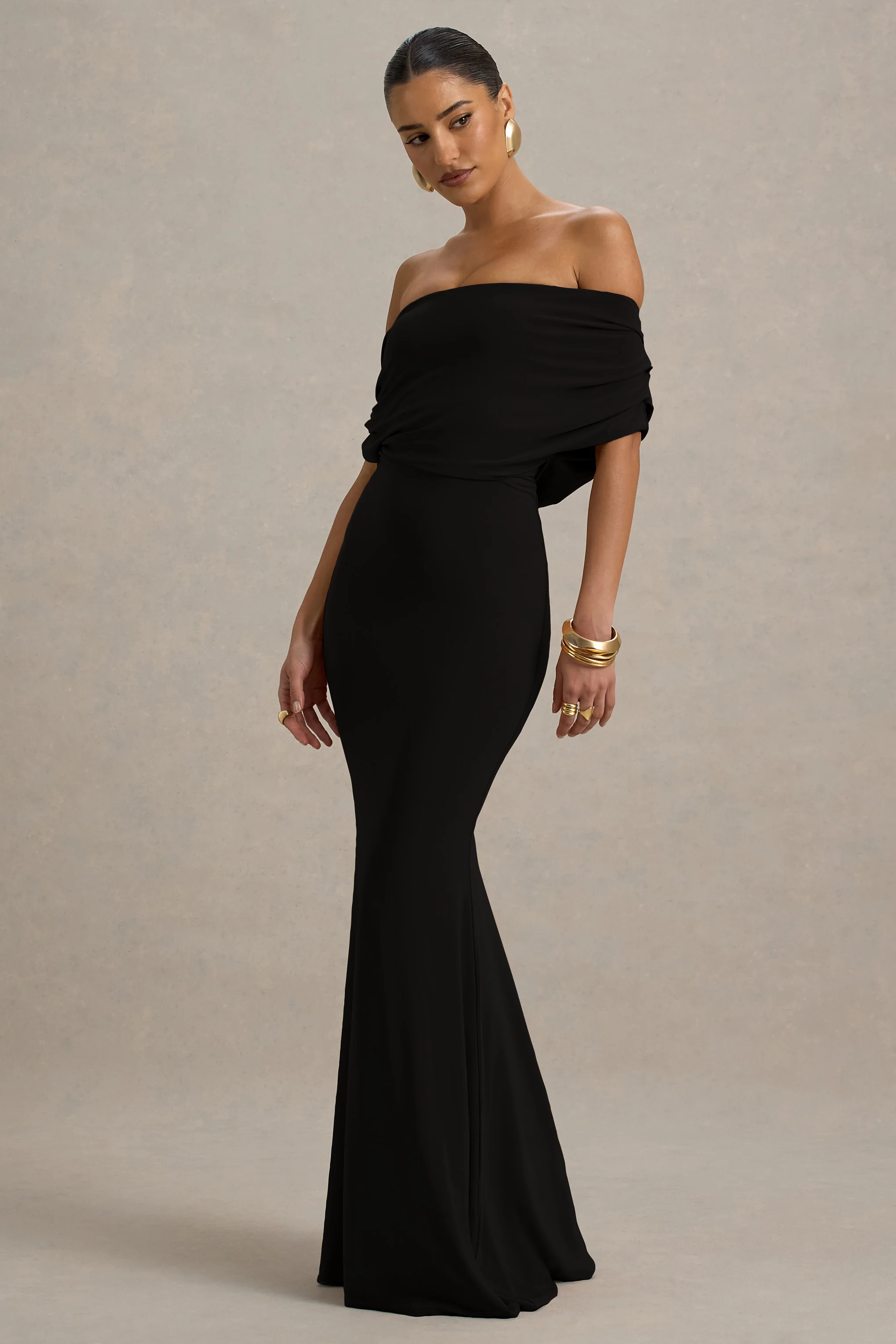 Bowden | Black Bardot Maxi Dress - Image 5