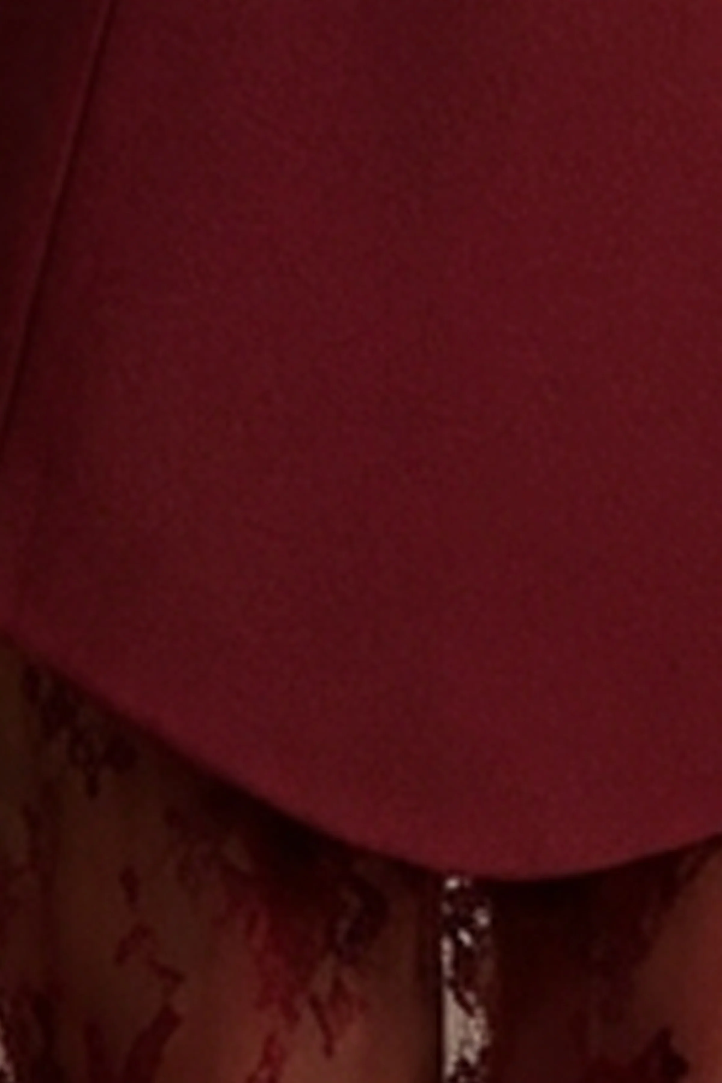 Brandi | Burgundy Bandeau Maxi Dress With Lace Skirt - Image 6
