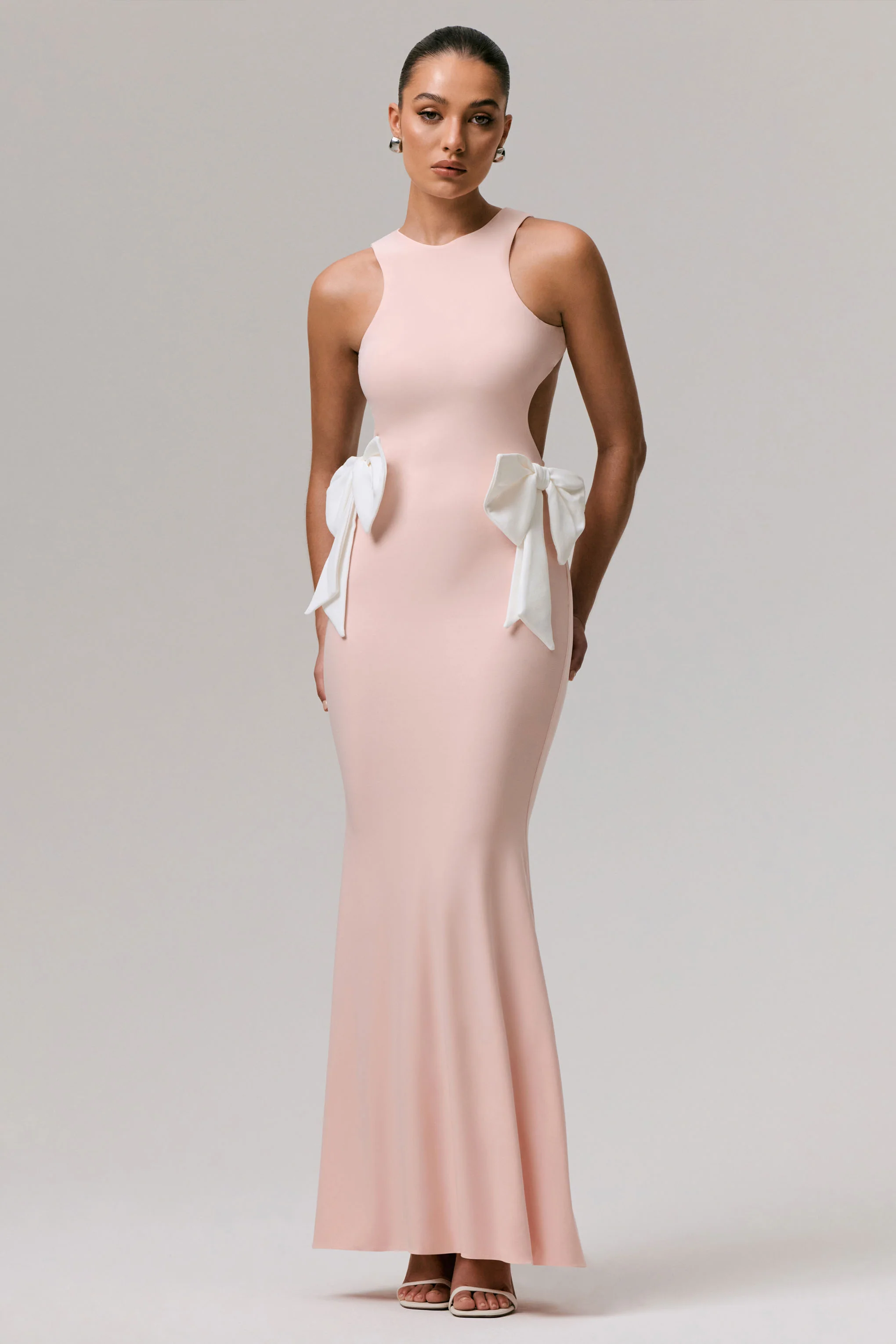 By Your Side | Pink Cut-Out Maxi Dress With Bows - Image 4
