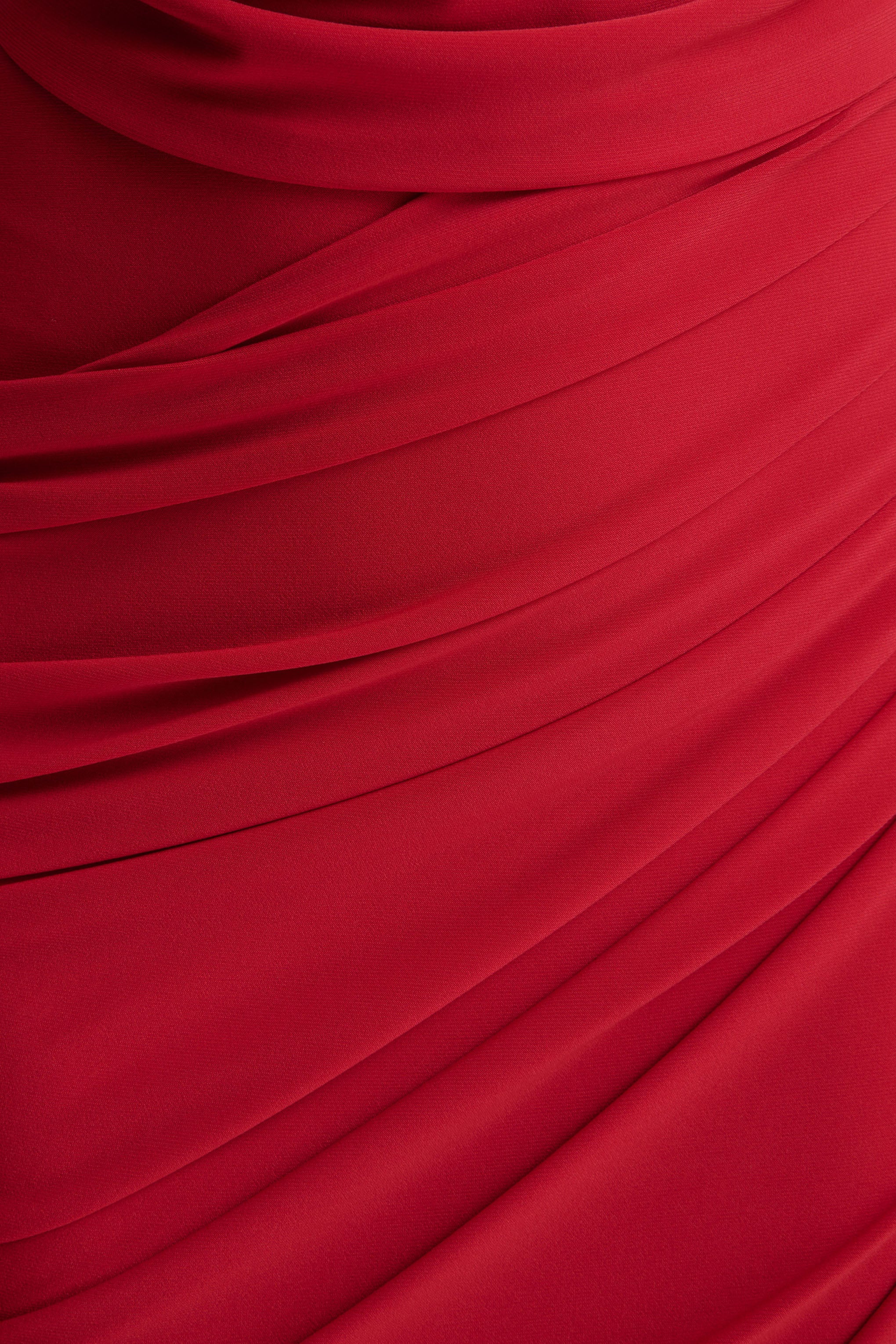 Cairo | Red Cowl-Neck Maxi Dress With Gathered Detailing - Image 6