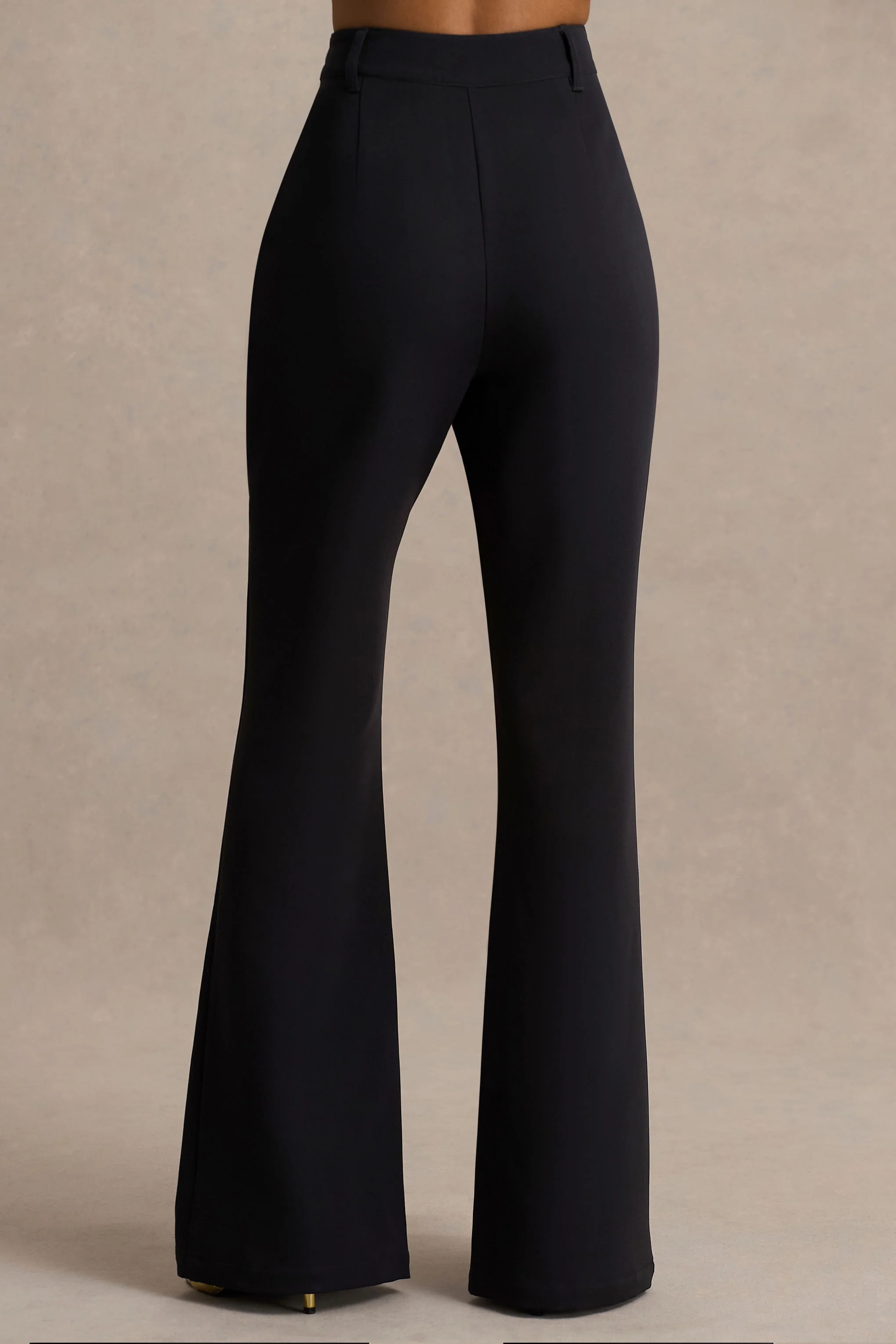 Carina | Black Flared-Leg Tailored Trousers - Image 4