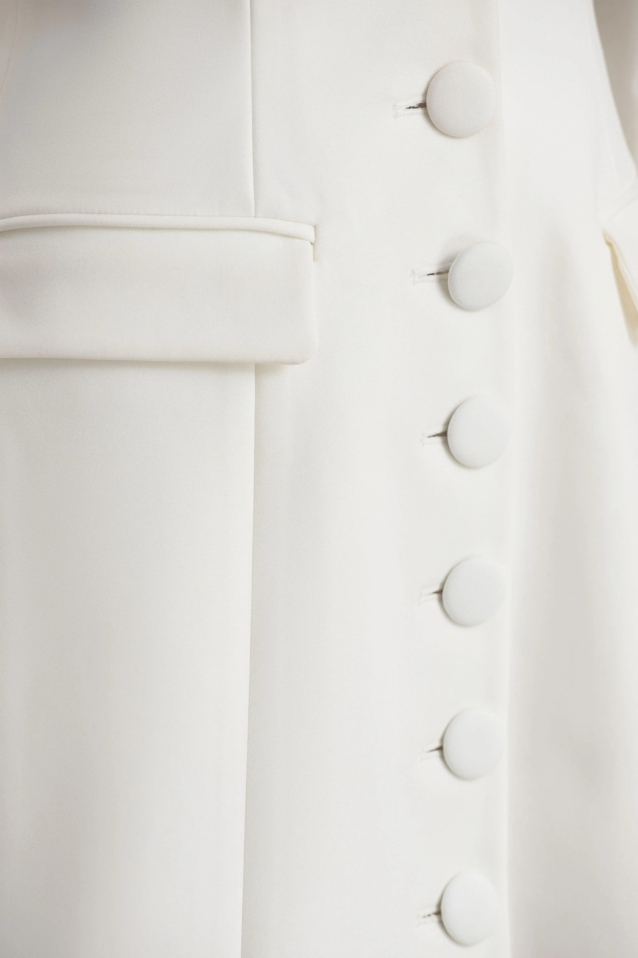 Carmen | White Sweetheart-Neck Tailored Mini Dress - Image 7