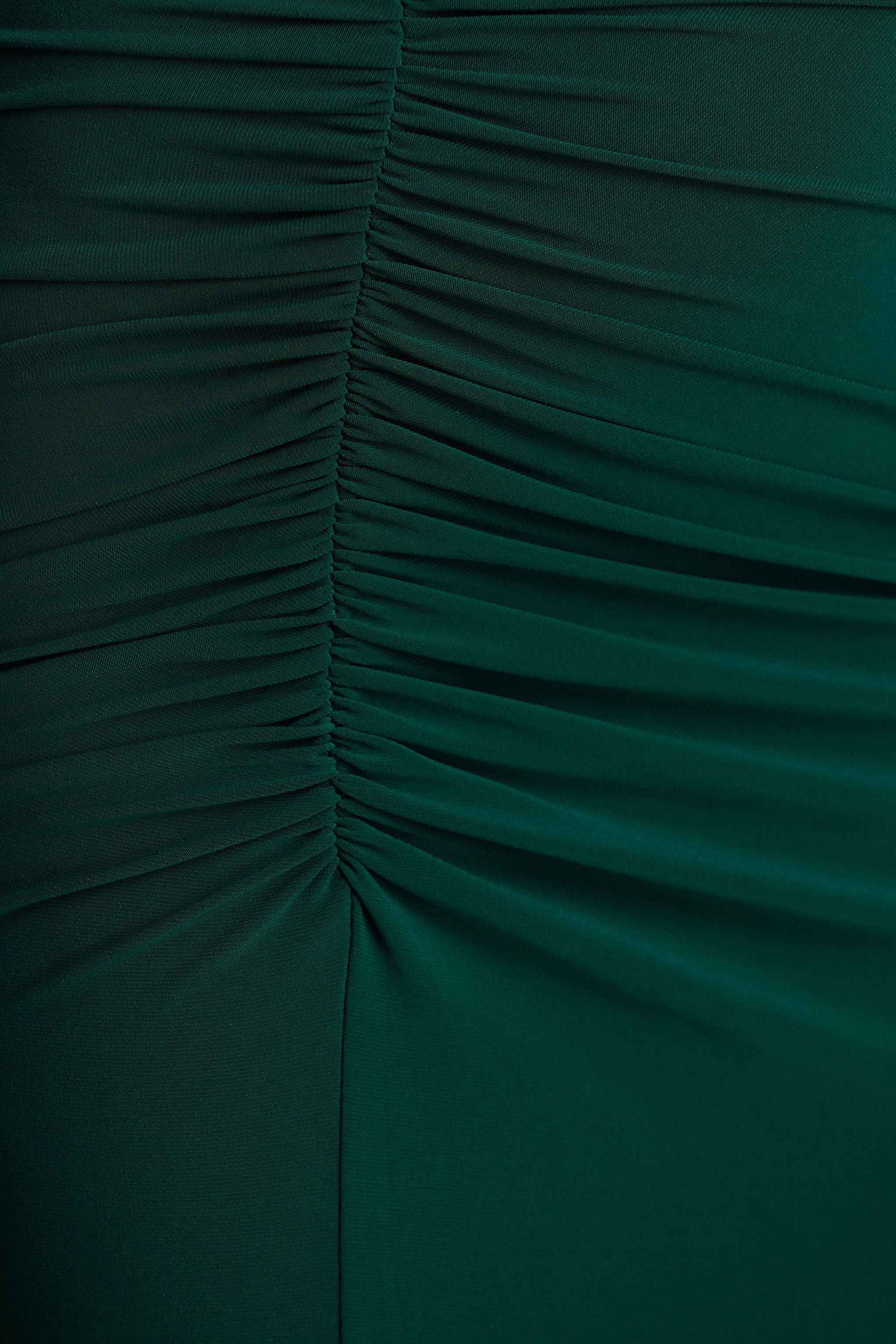Cassandra | Bottle Green High-Neck Long-Sleeve Midi Dress - Image 6