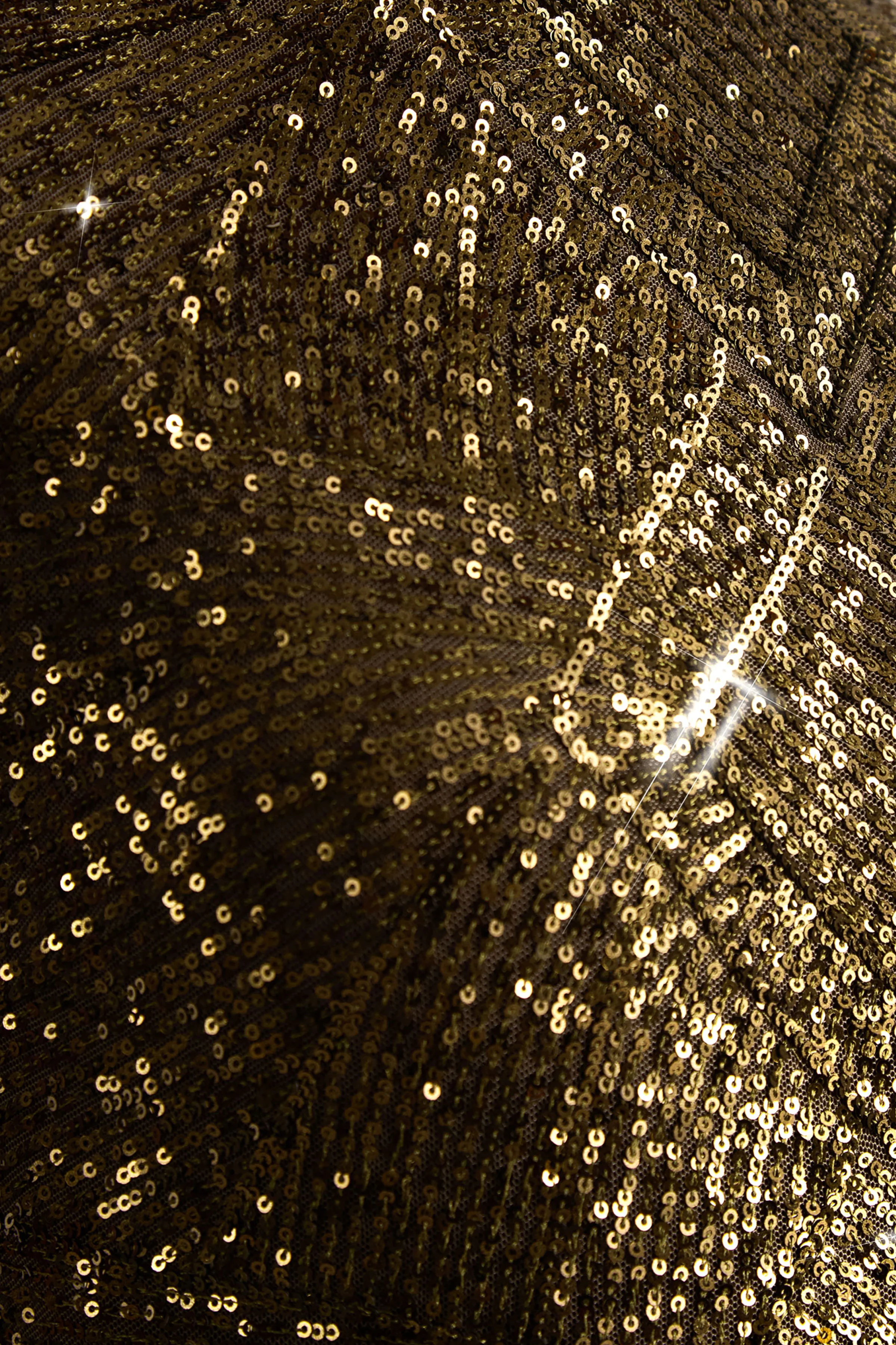 Cecy | Khaki Sequin High-Neck Maxi Dress With Cap Sleeves - Image 6