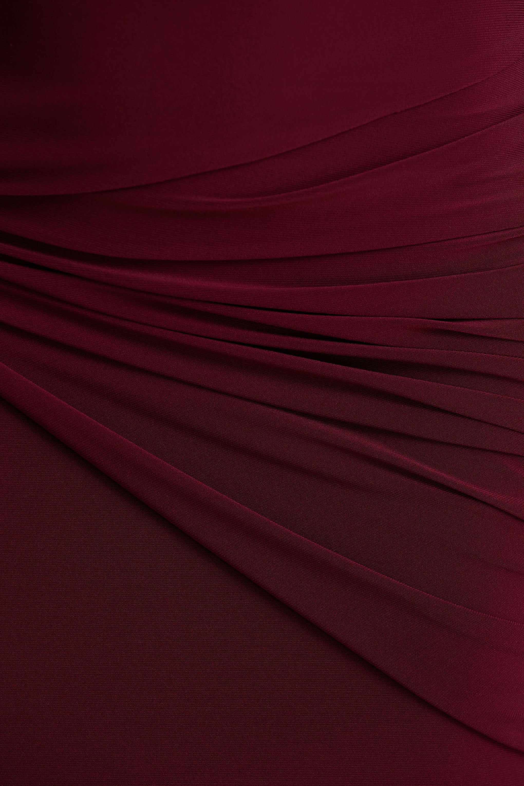 Decadence | Burgundy High-Neck Wrapped Maxi Dress With Twist-Sleeve - Image 6