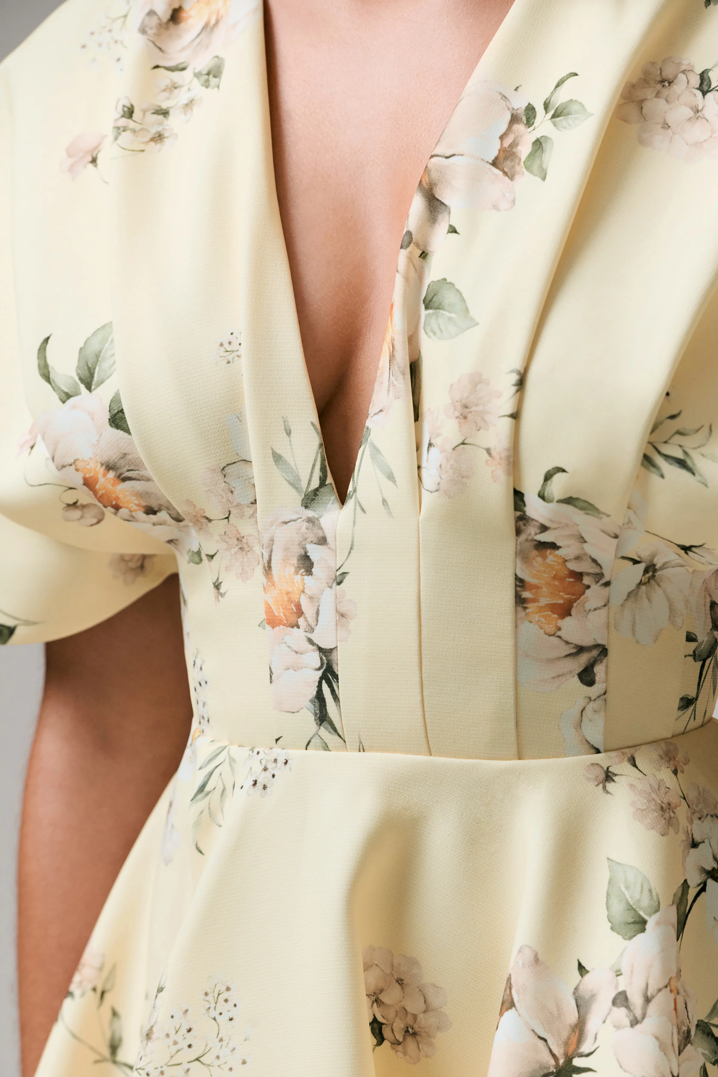 Delight | Lemon Print Plunge-Neck Ruffled Mini Dress - Image 7