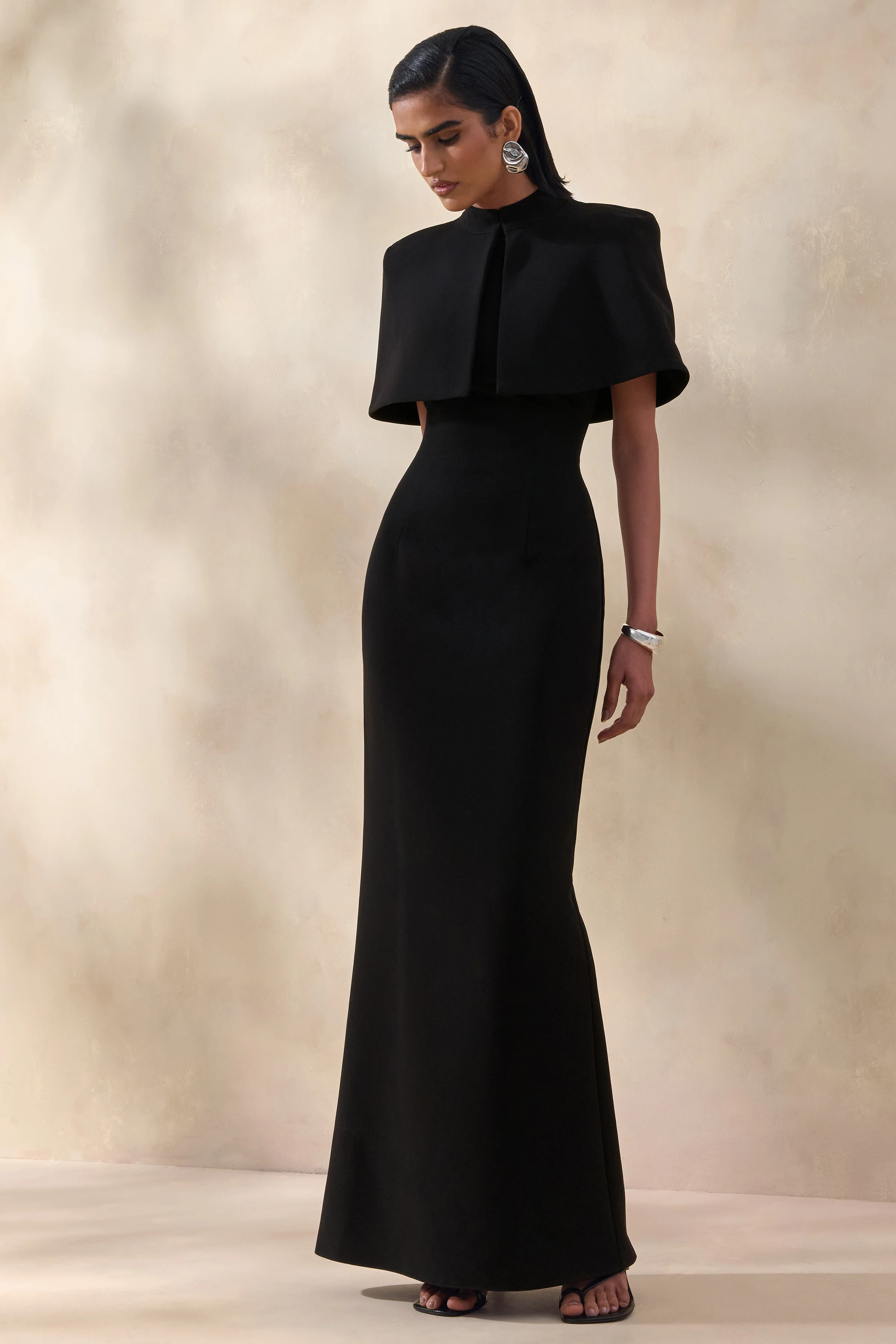 Deva | Black High-Neck Cape - Image 4