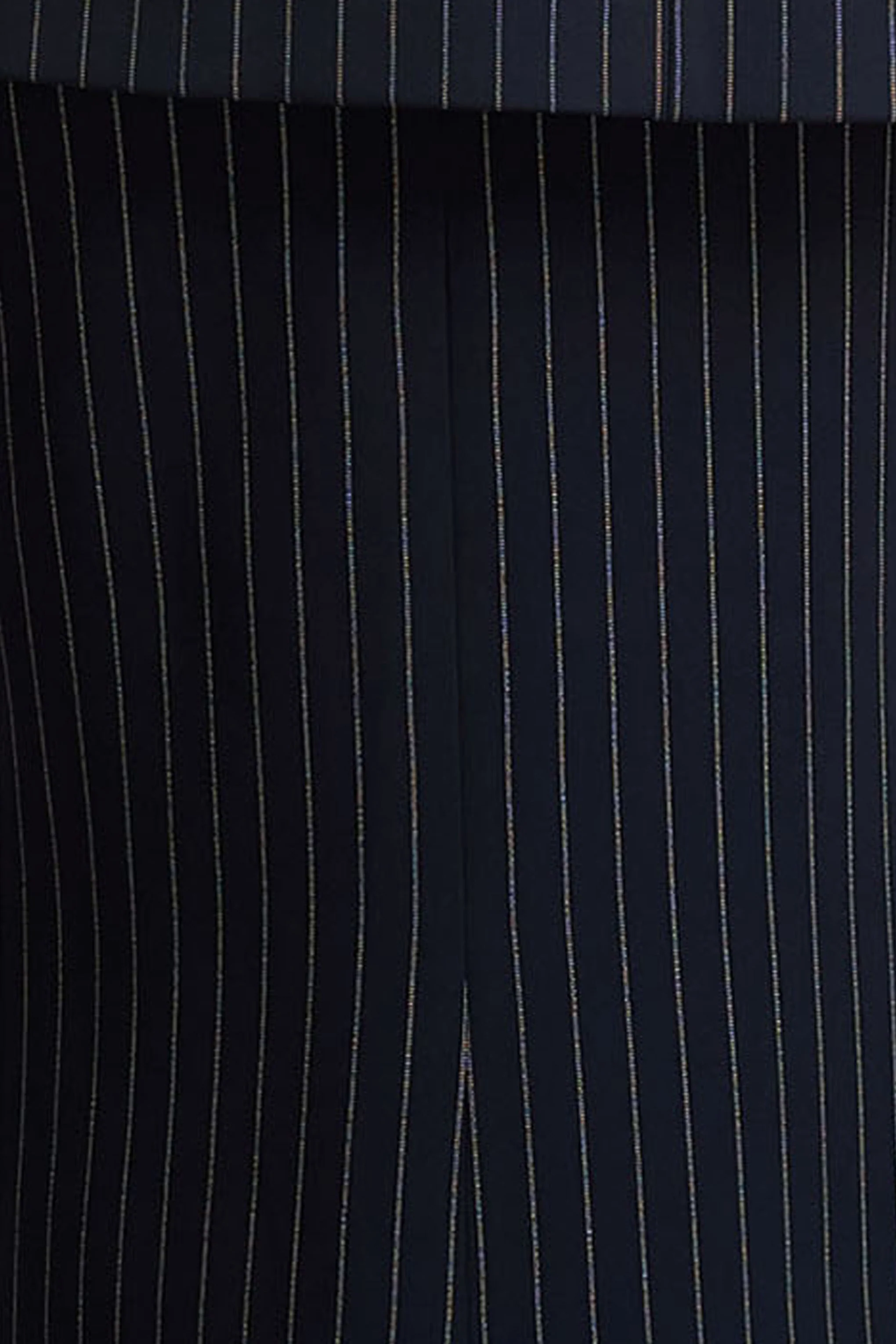 Elana | Navy Pinstripe Maxi Skirt With Front-High Split - Image 7