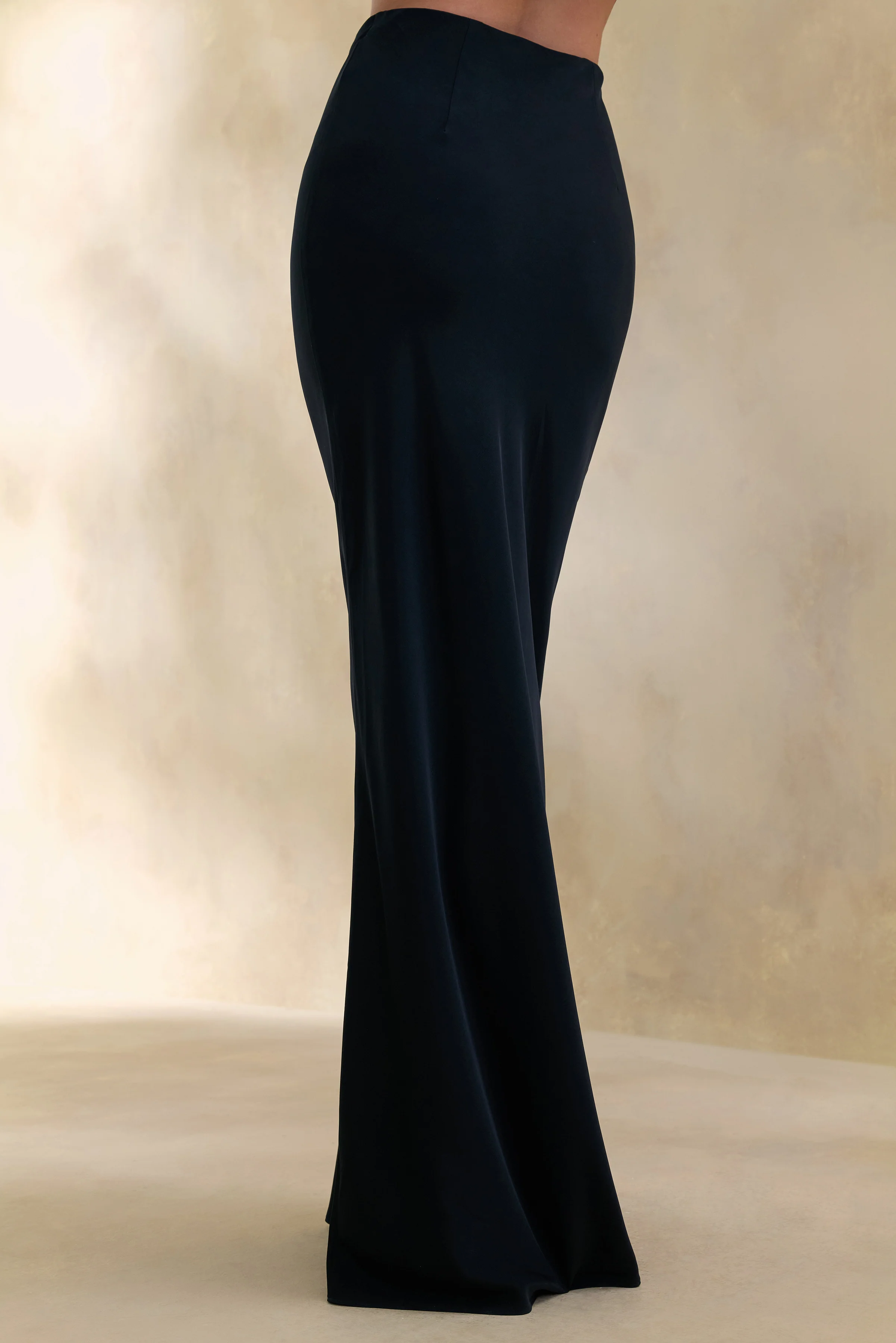 Elaria | Black Satin Maxi-Skirt - Image 4