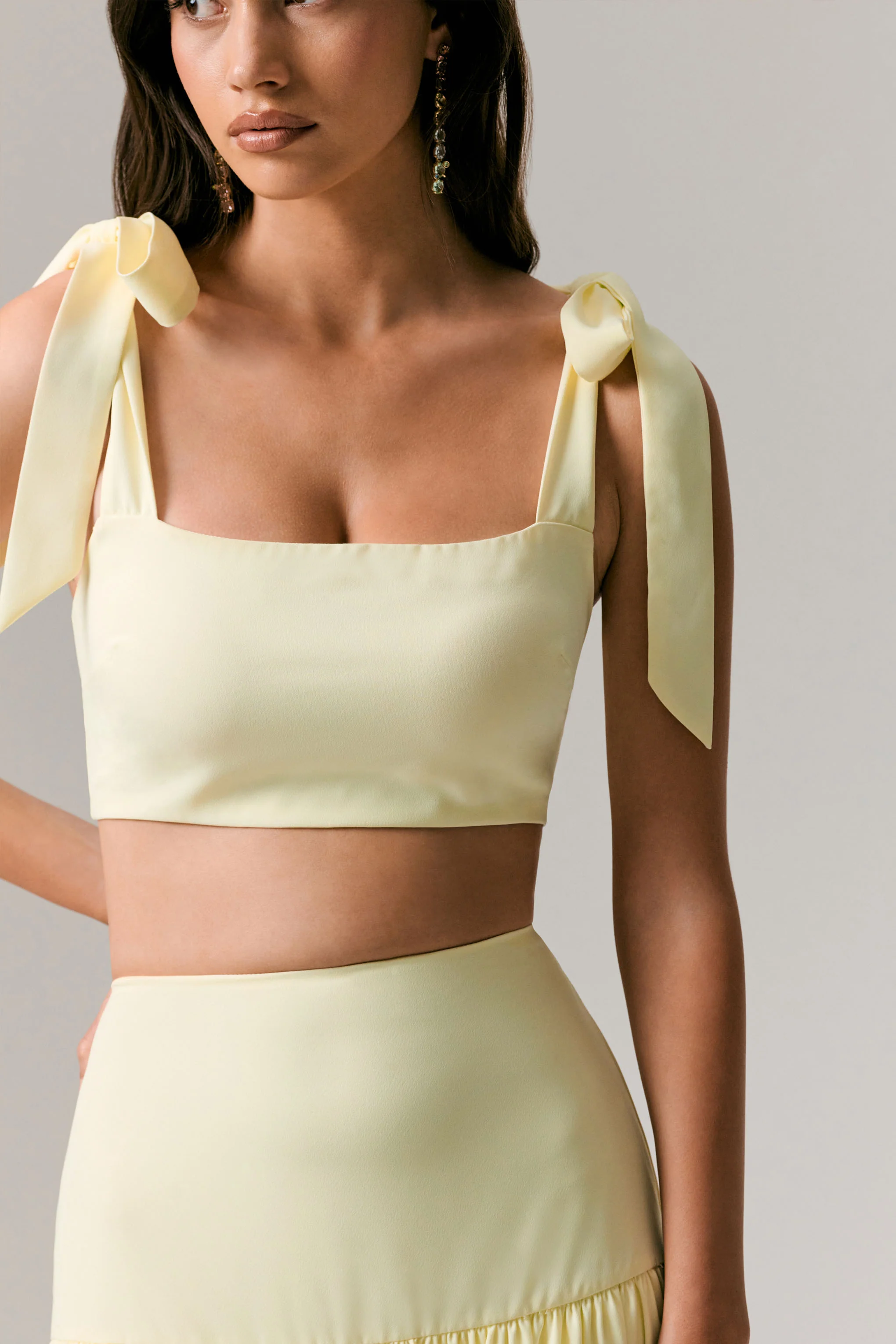 Elodie | Lemon Tie-Strap Crop Top - Image 2