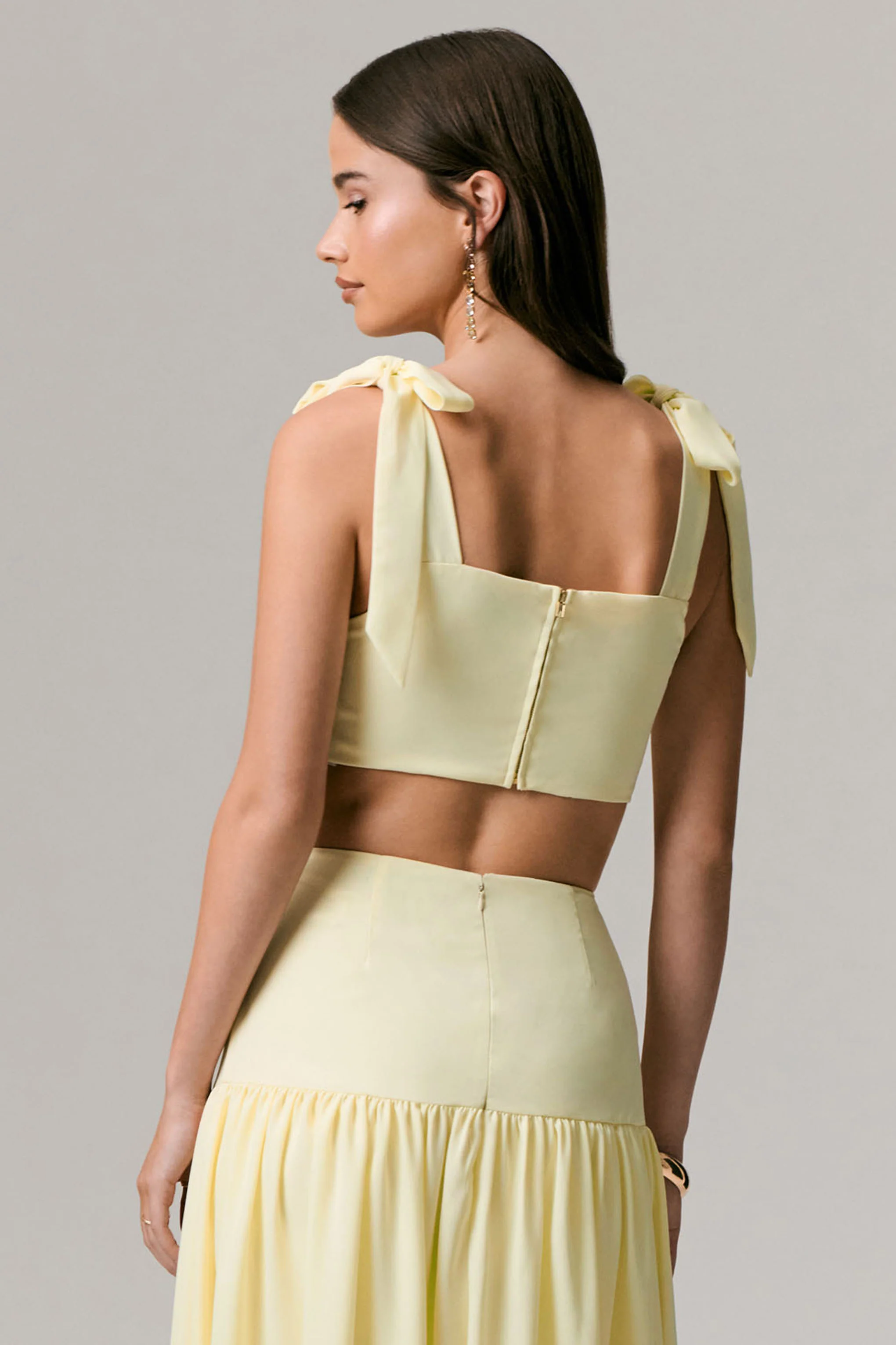 Elodie | Lemon Tie-Strap Crop Top - Image 3