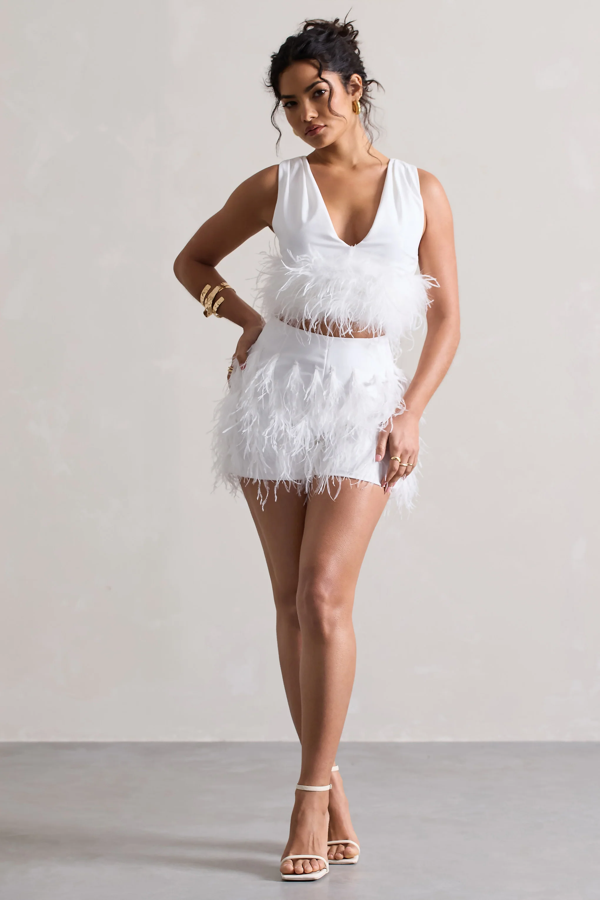 Encore | White Feather Shorts - Image 4