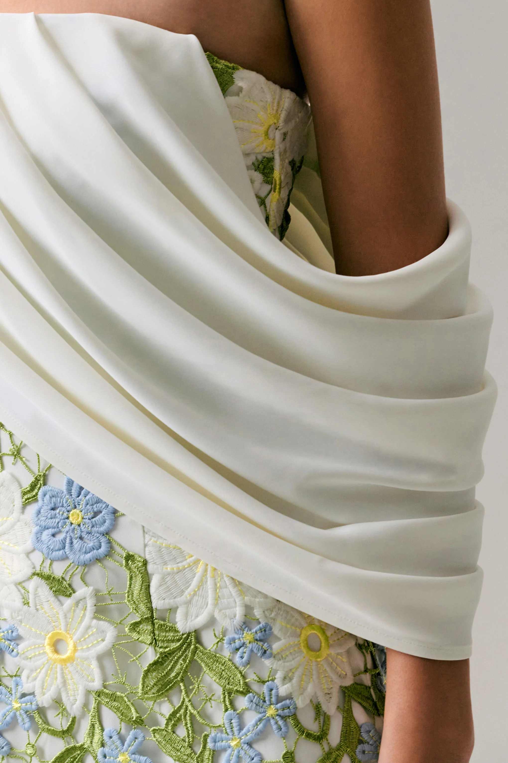 Entitled | Cream Floral Lace Bardot Midi Dress - Image 6