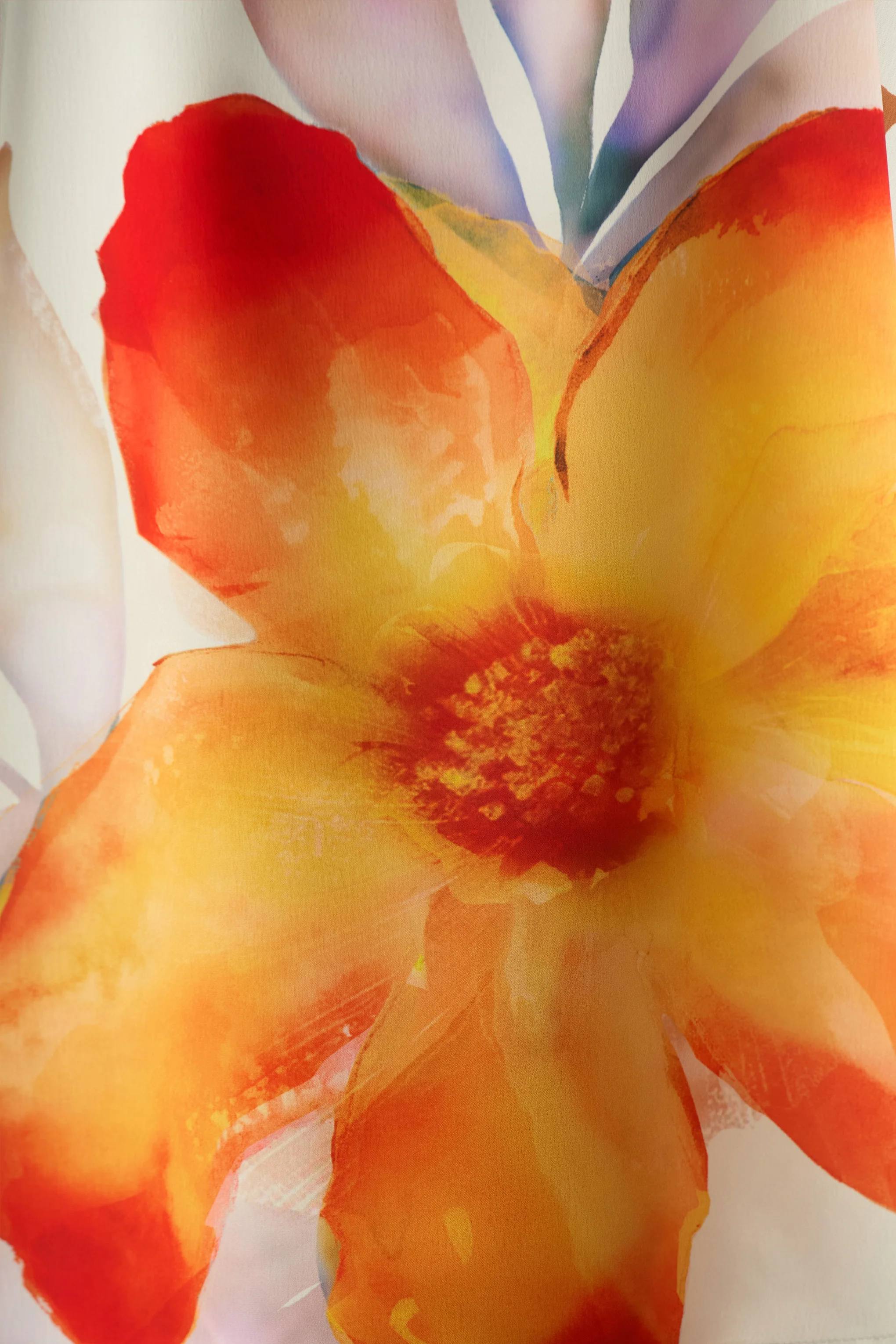 Evita | Orange Floral High-Neck Satin Mini Dress - Image 6