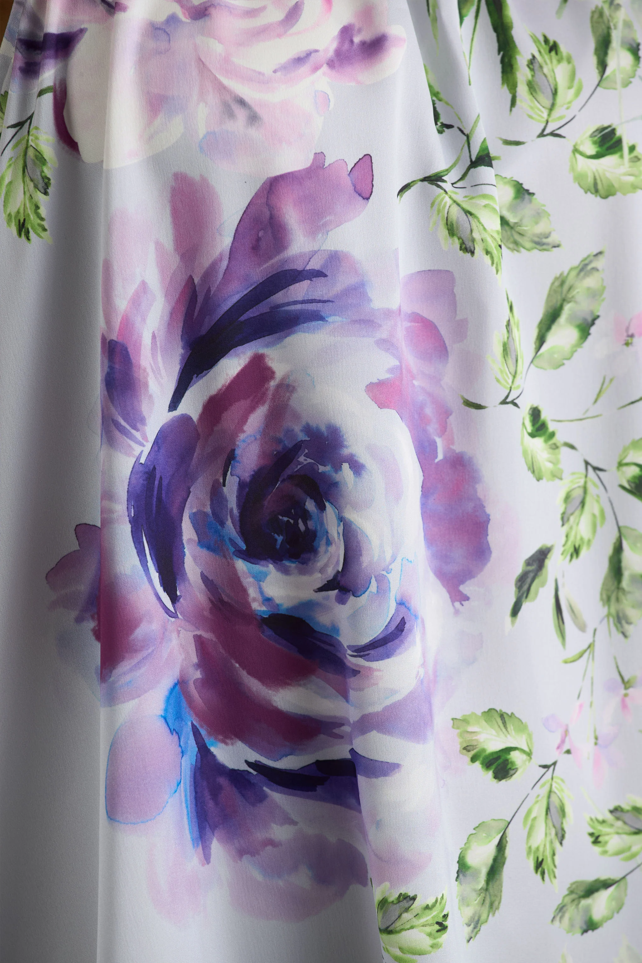Evita | Powder Blue Rose Print High-Neck A-Line Mini Dress With Bow - Image 6