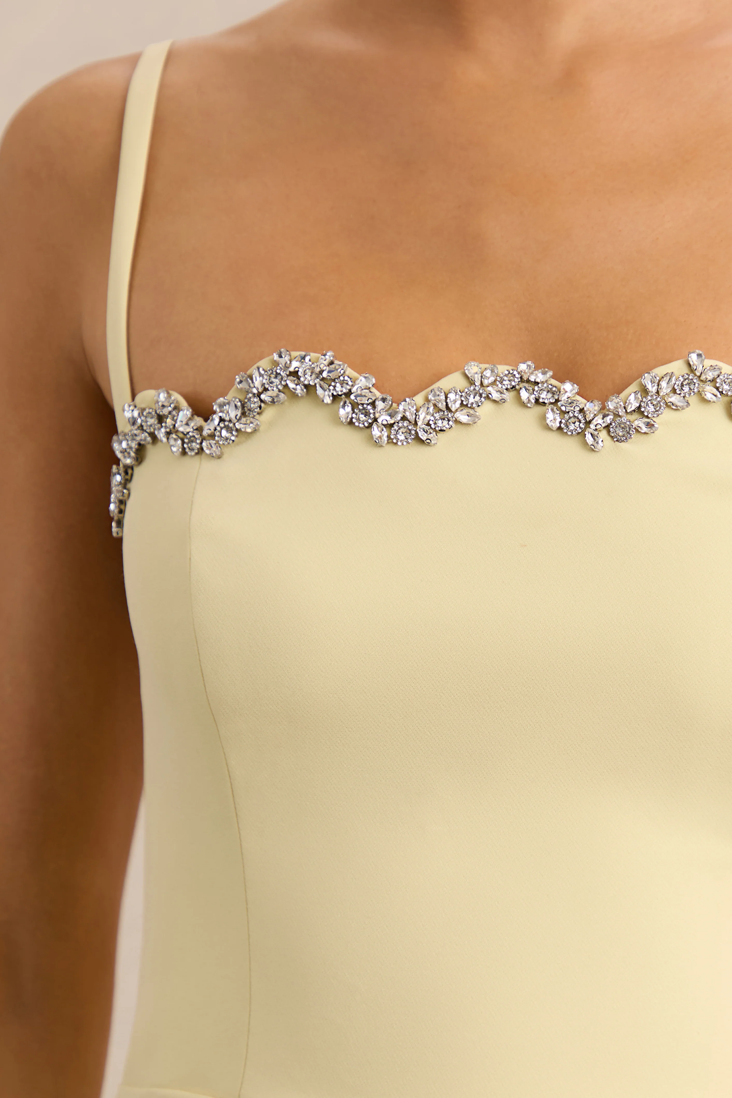 Evoria | Lemon Scalloped Square-Neck Midi Dress - Image 6
