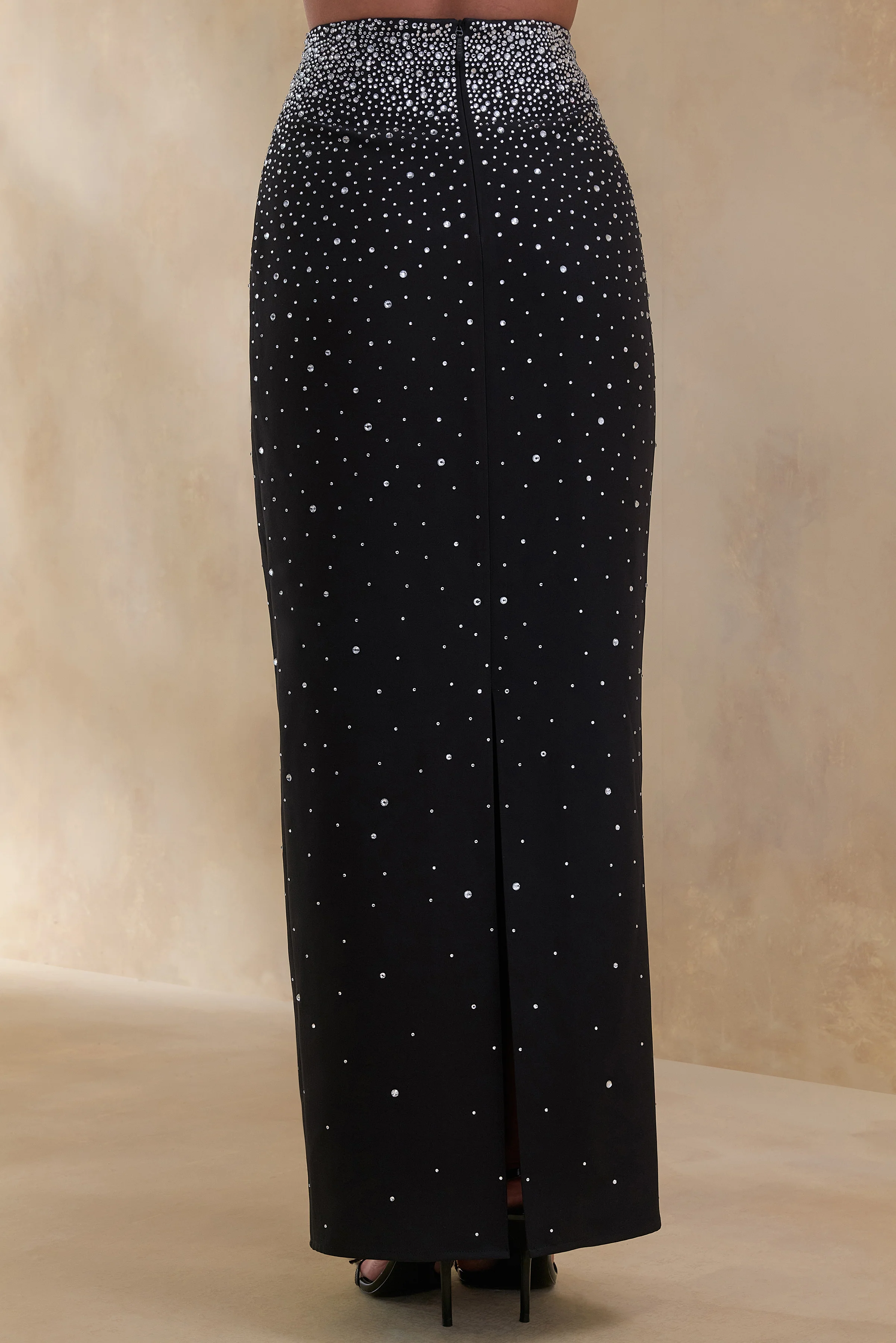 Fabiana | Black Hand-Embellished Maxi Skirt - Image 4