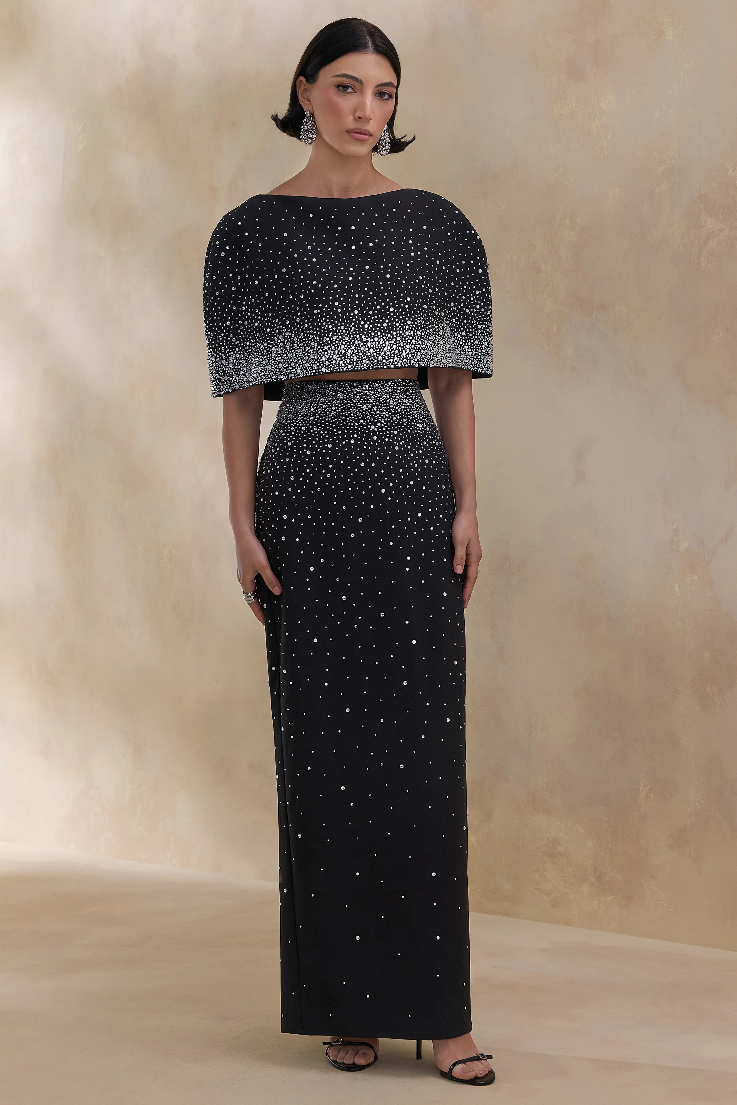 Fabiana | Black Hand-Embellished Maxi Skirt - Image 6