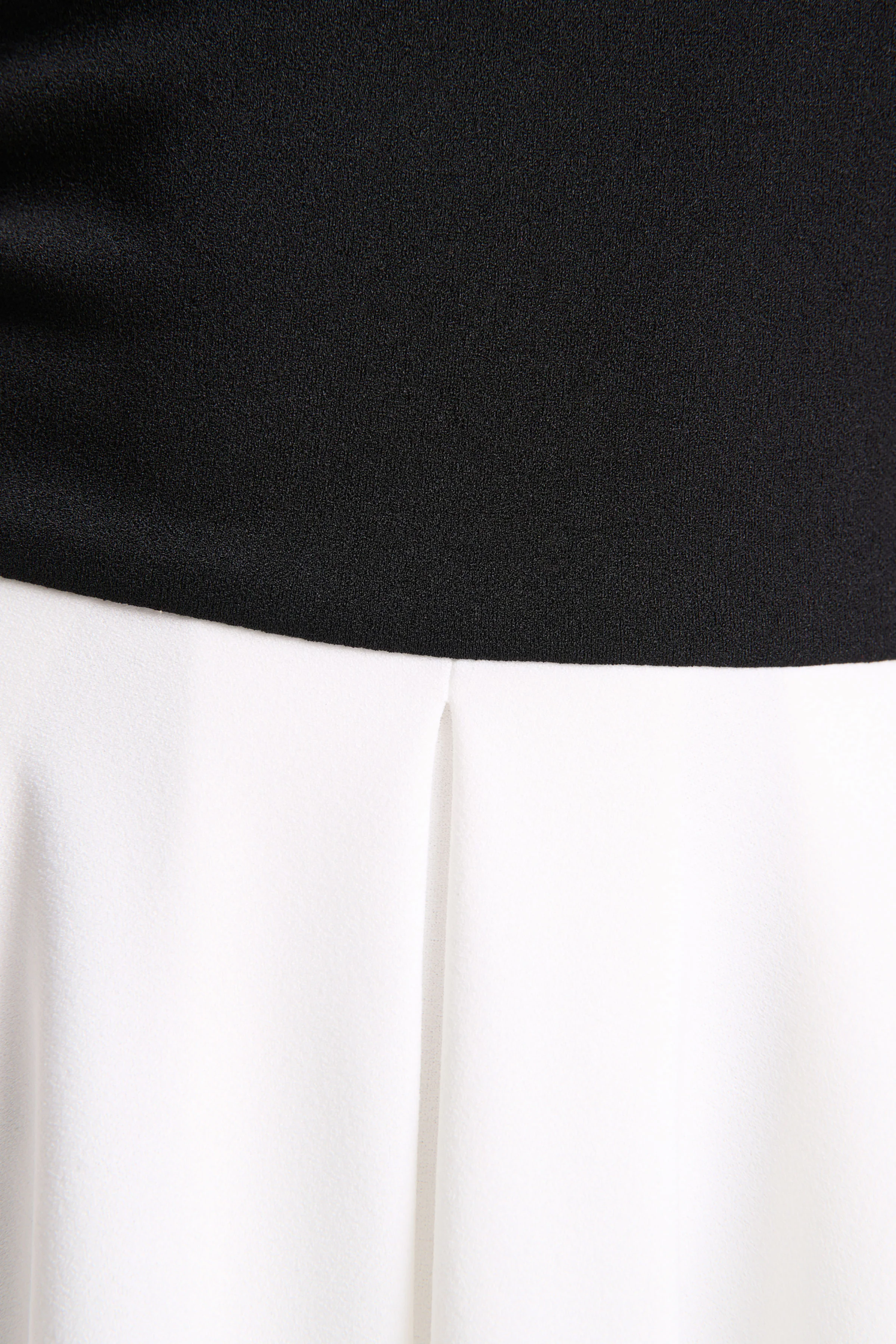 Frederica | Black And White Bardot-Neck Midi Dress - Image 6