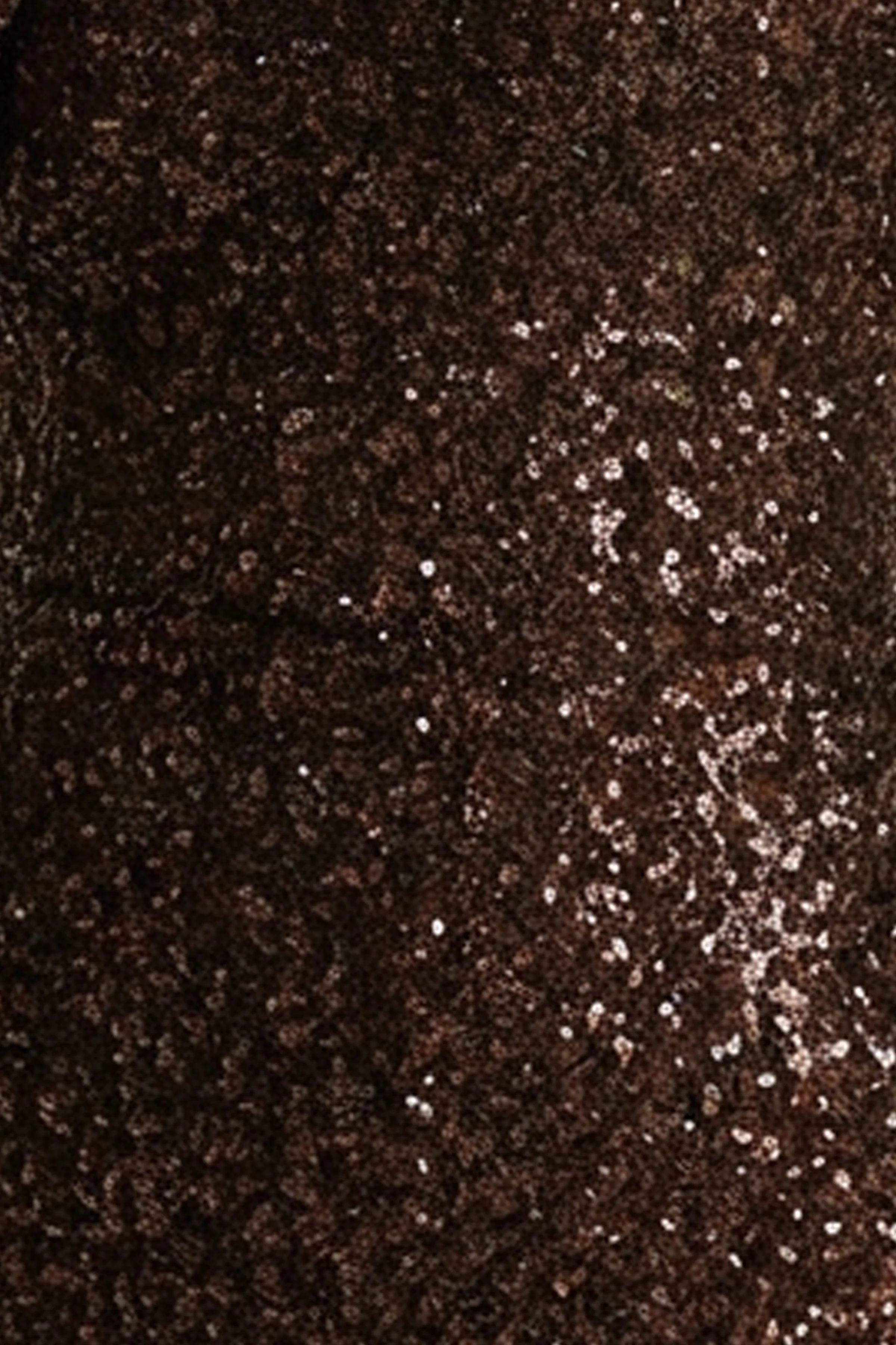 Galaxy | Brown Sequin Turtle-Neck Long-Sleeve Maxi Dress - Image 6