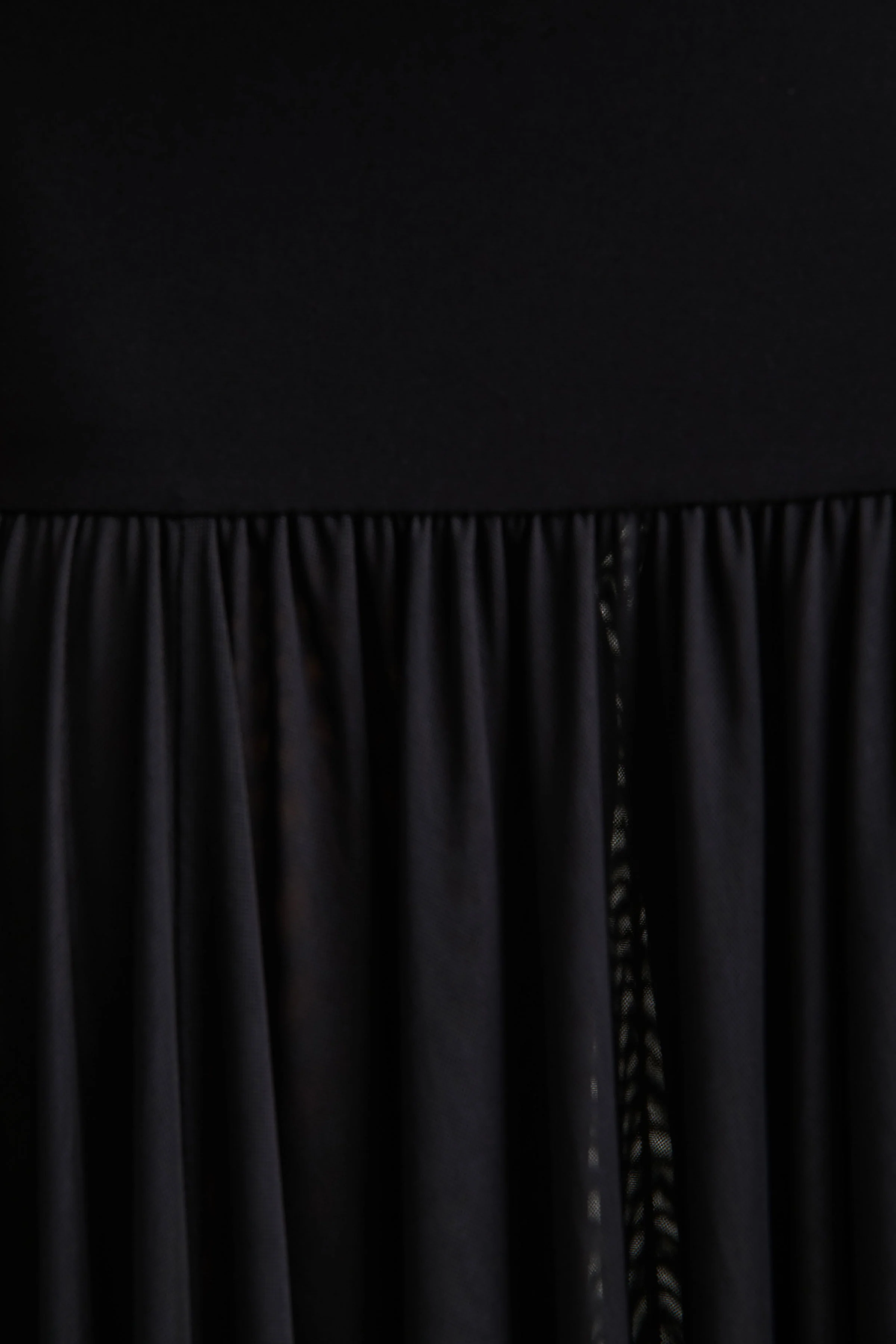 Gigi | Black High-Neck Maxi Dress With Drop-Waist And Sheer Skirt - Image 6