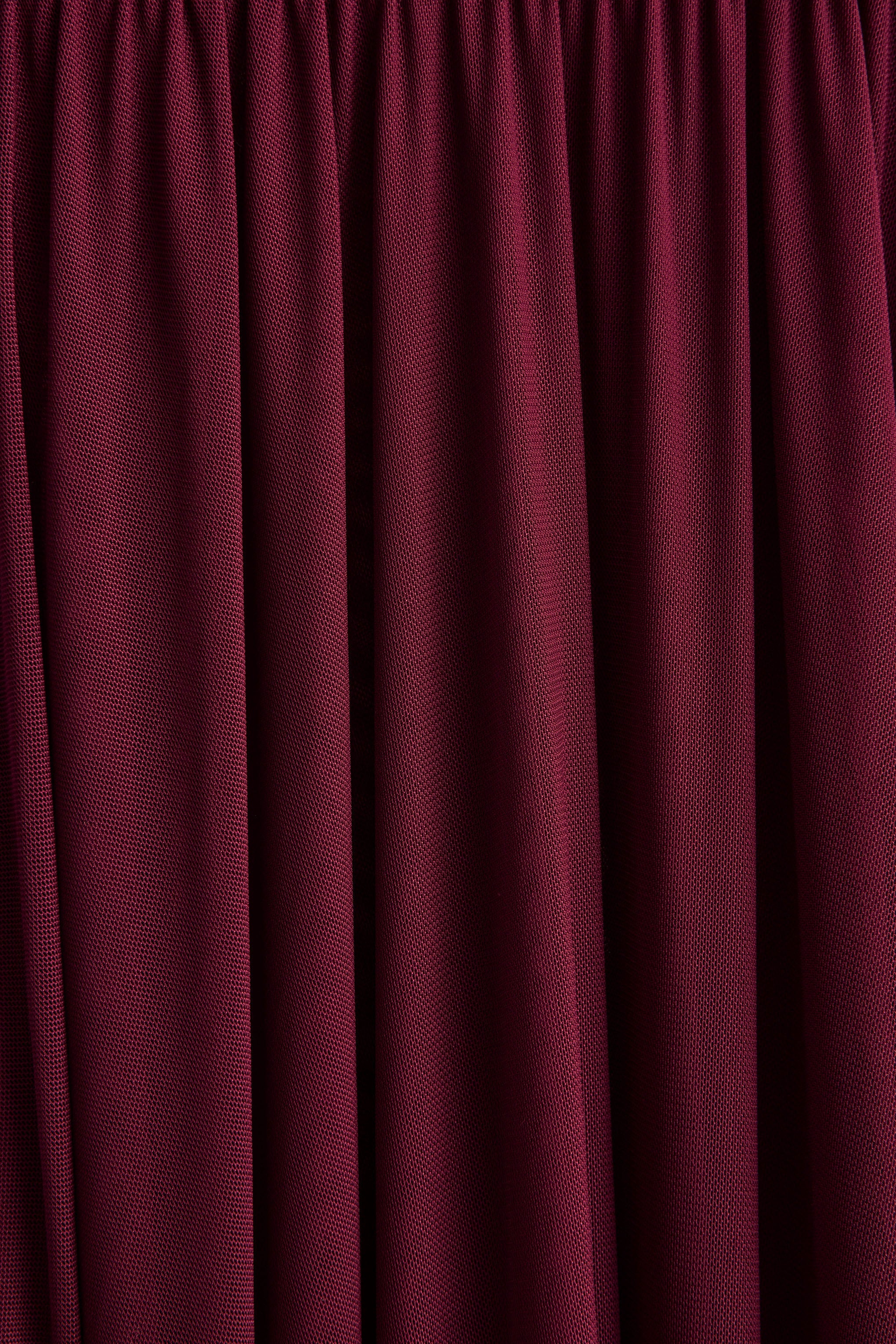 Gigi | Burgundy High-Neck Maxi Dress With Drop-Waist And Sheer Skirt - Image 7