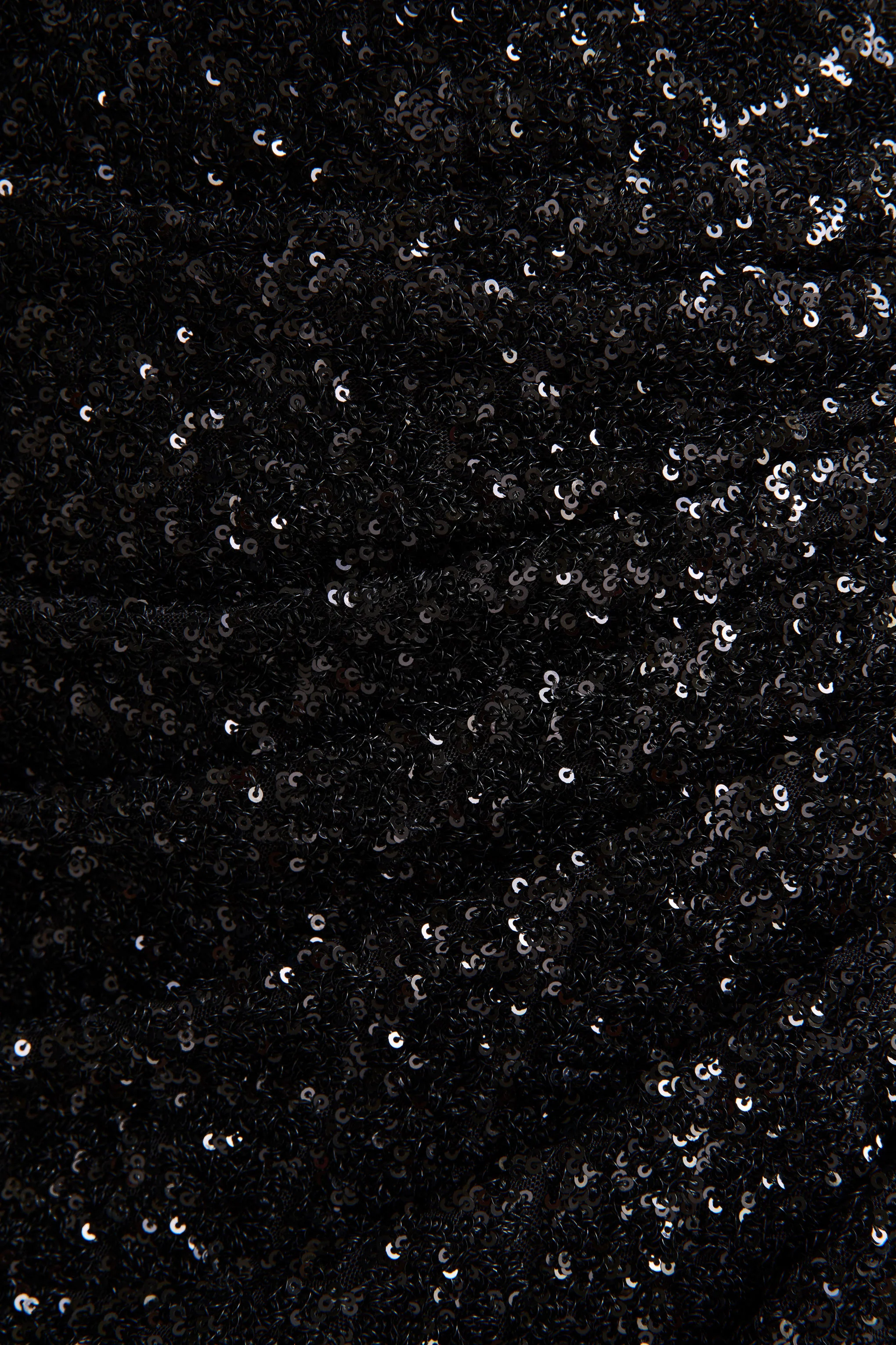 Gio | Black Sequin Plunge-Neck Wrap Maxi Dress With Ruched Detailing - Image 6