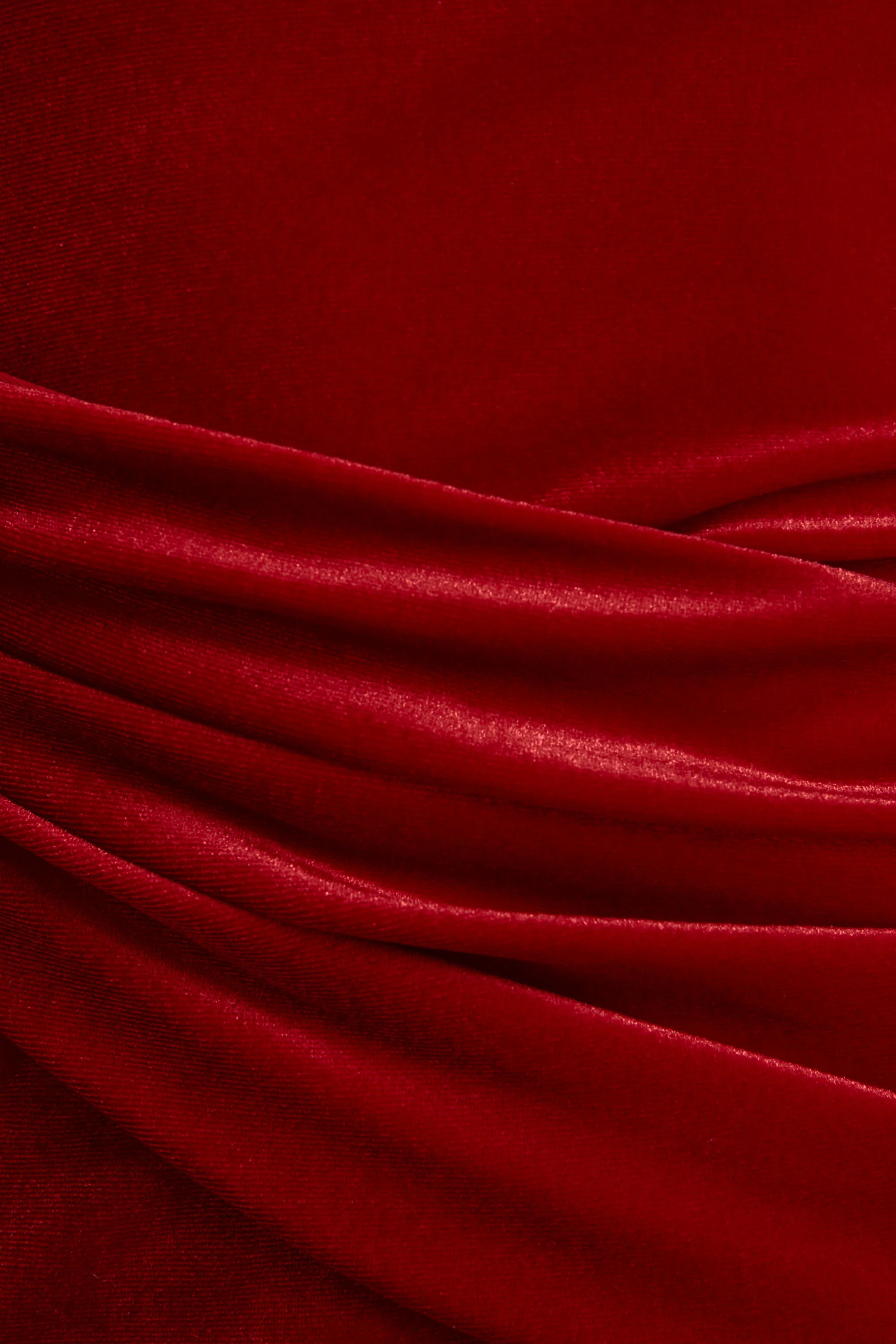 Hadria | Red Velvet Asymmetric-Neck Maxi Dress With Sash-Detail - Image 8