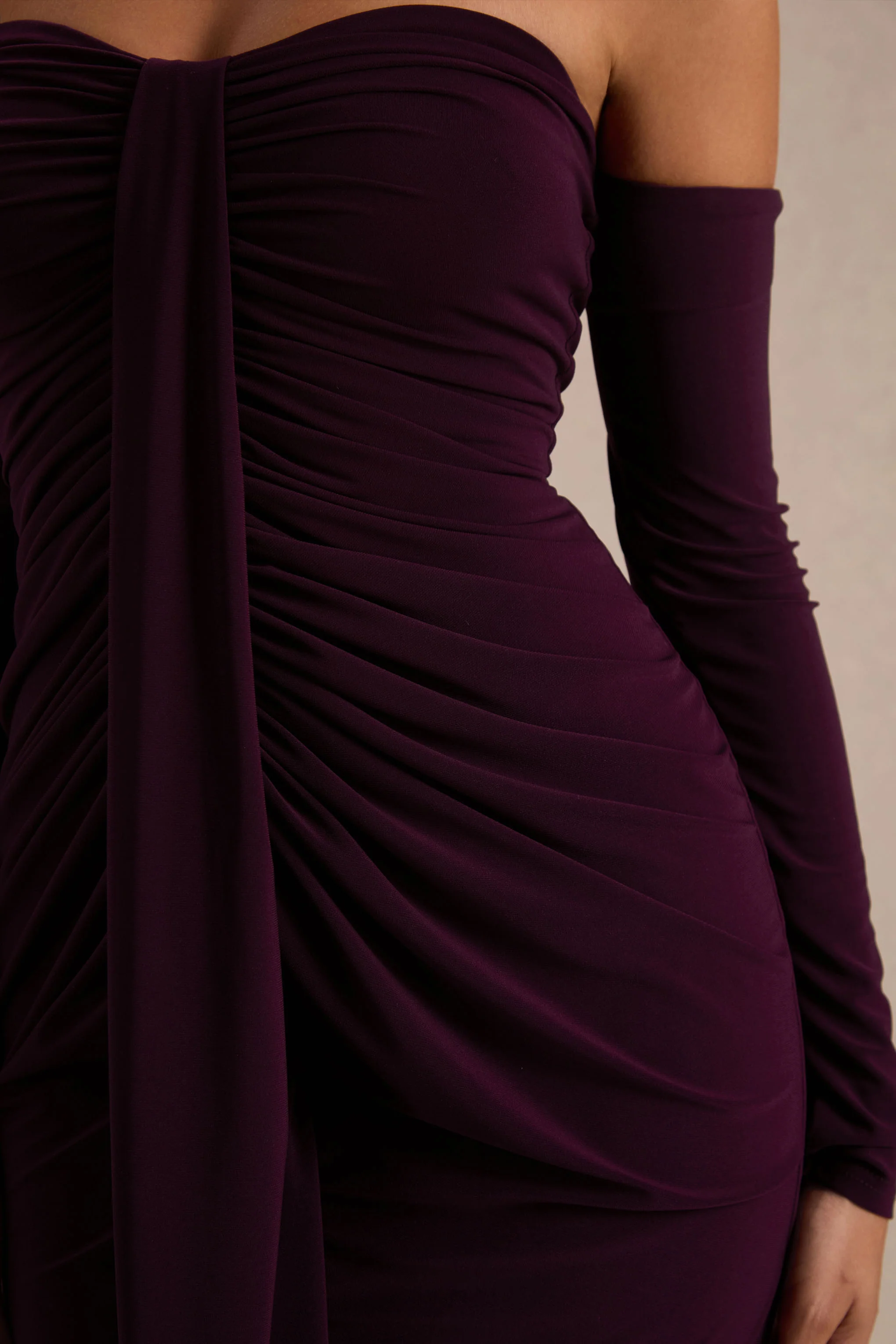 Harper | Plum Bardot-Neck Maxi Dress - Image 6